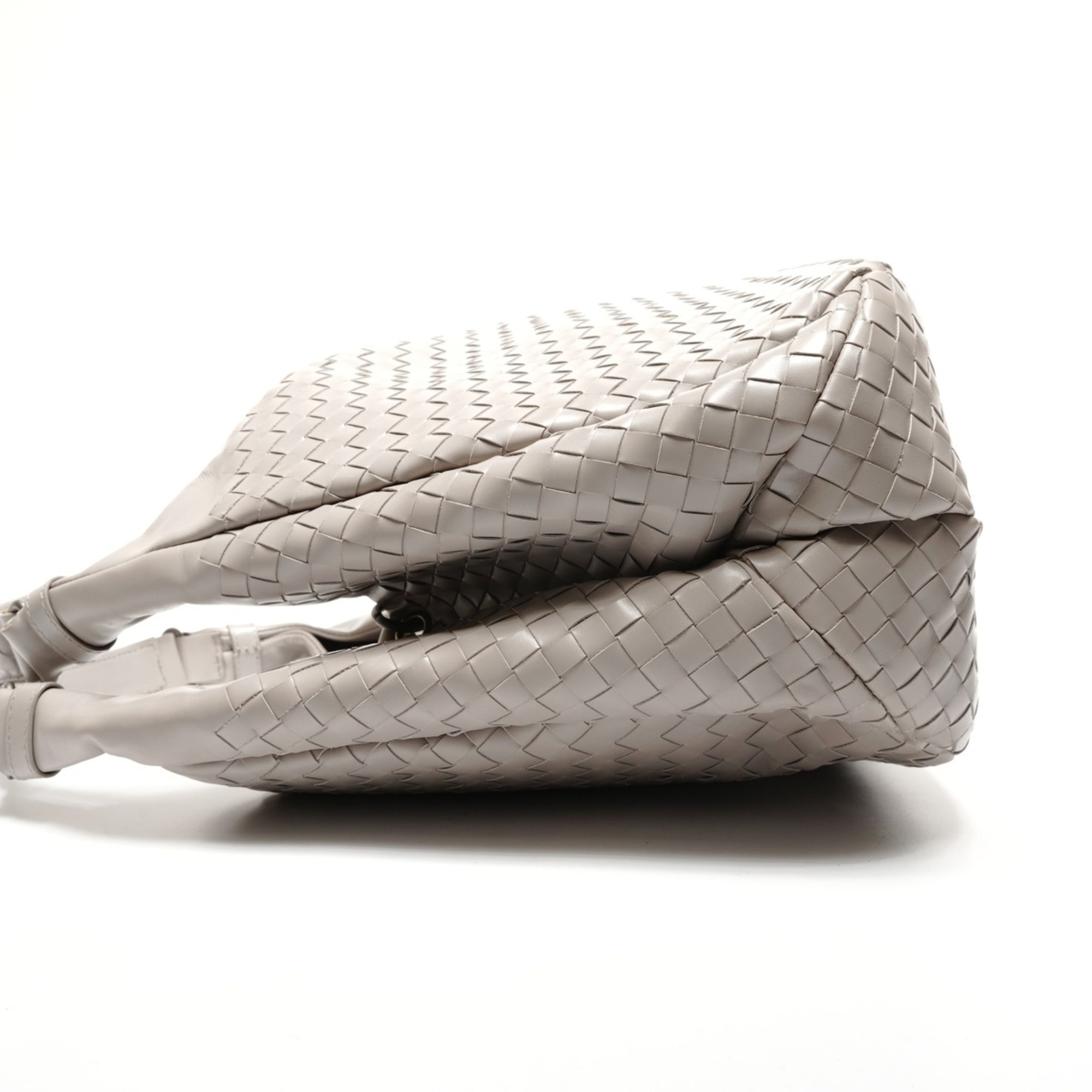 Bottega Veneta Intrecciato Gray Shoulder Bag (Pre-Owned)