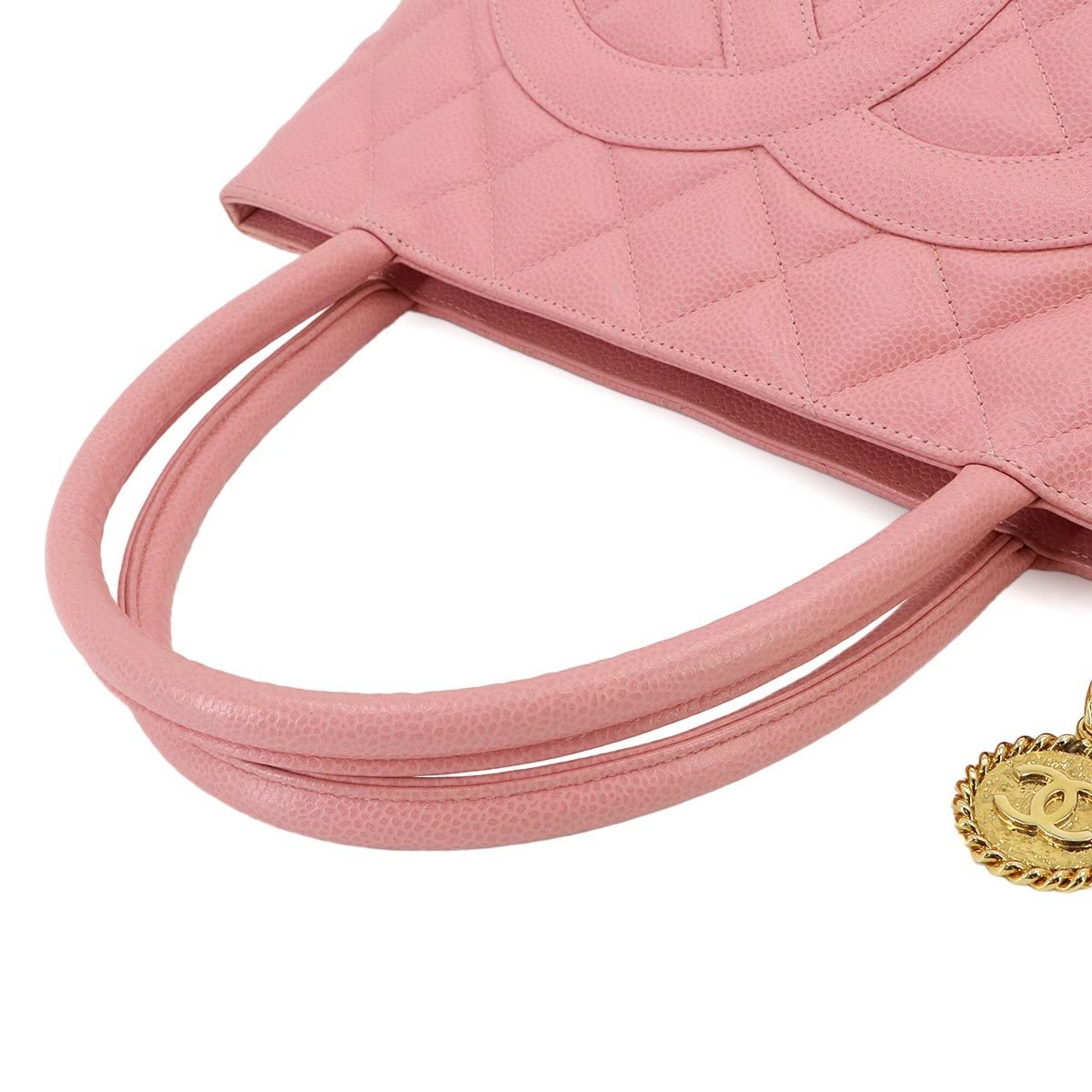 Chanel Pink Grained Calfskin Handbag Tote Bag (Pre-Owned)