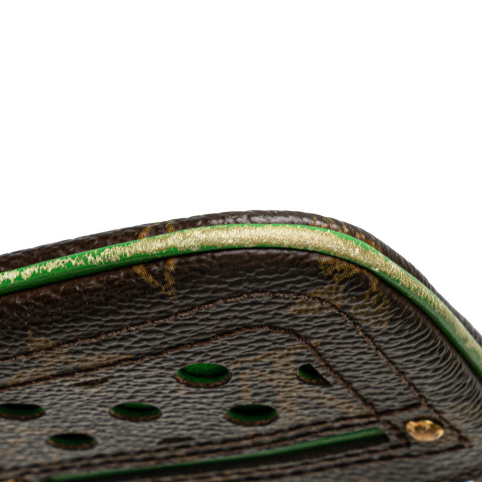 Louis Vuitton Monogram Perfo Brown Vert Pvc Leather Pochette (Pre-Owned)