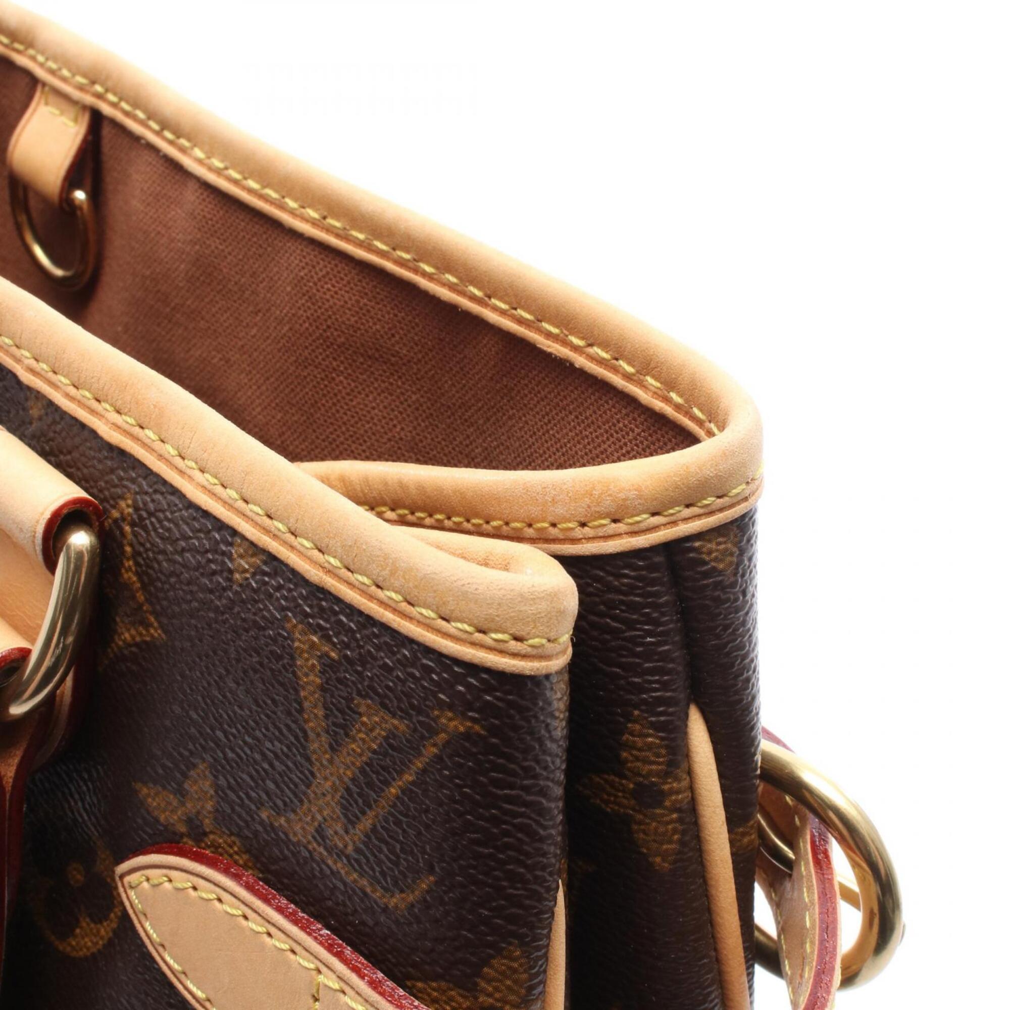 Louis Vuitton Monogram Brown Coated Canvas Leather Tote Bag (Pre-Owned)