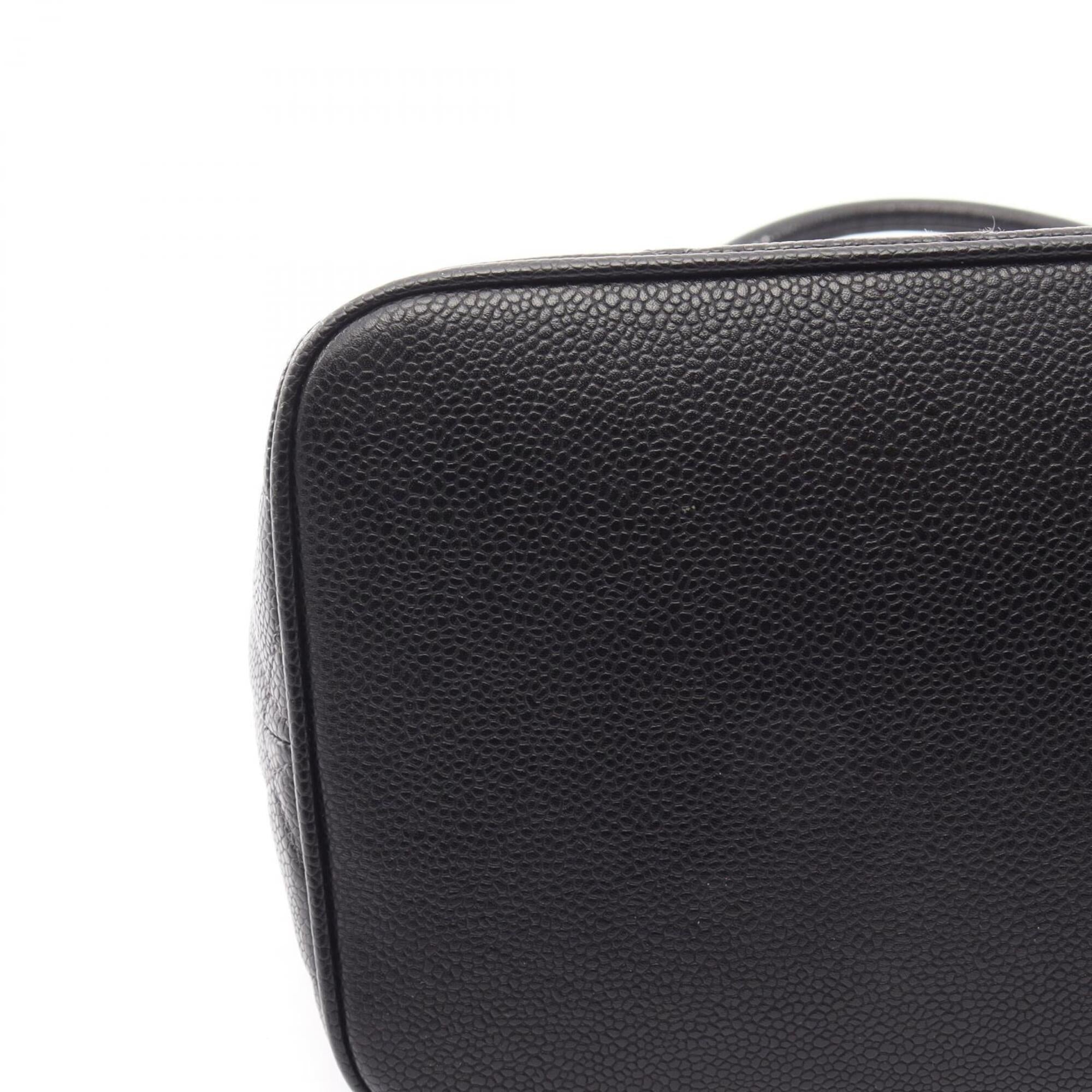 Chanel Black Grained Calfskin Handbag Tote Bag (Pre-Owned)
