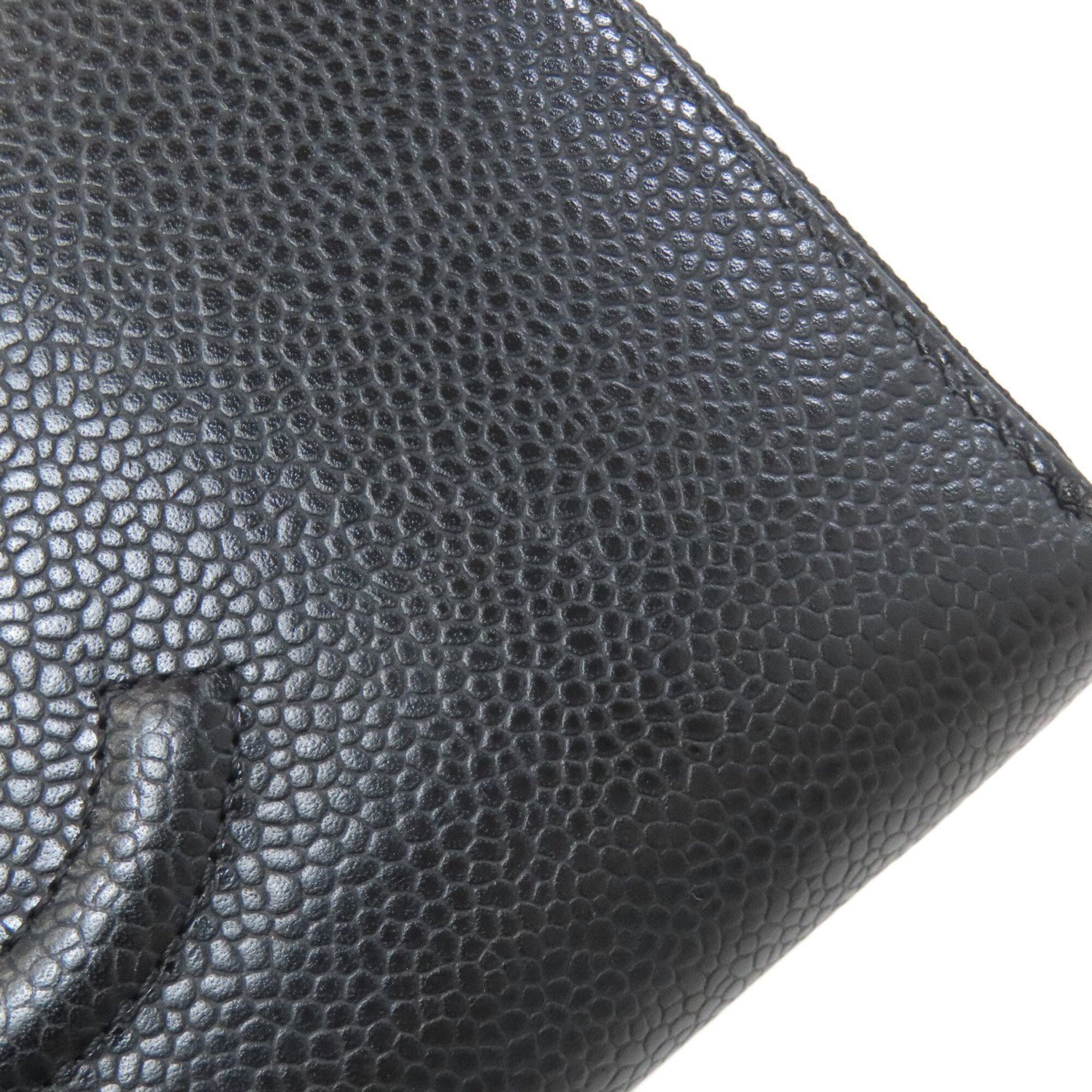 Chanel Black Leather Long Wallet (Bi-Fold) (Pre-Owned)