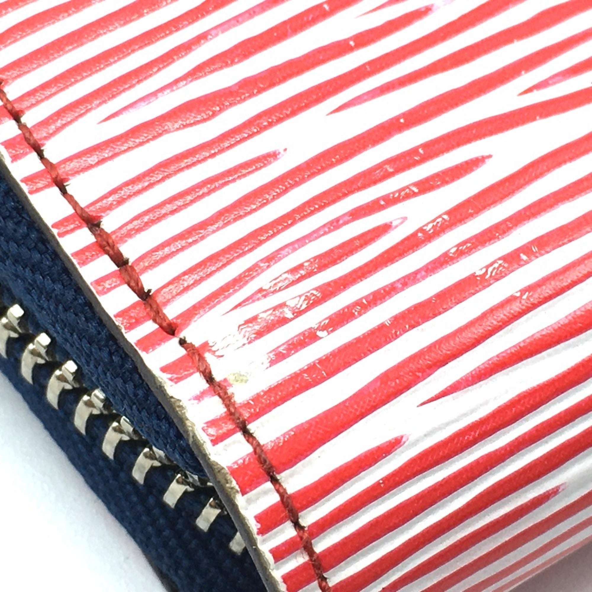 Louis Vuitton Epi Denim Red Color Rouge Epi Leather Long Wallet (Bi-Fold) (Pre-Owned)