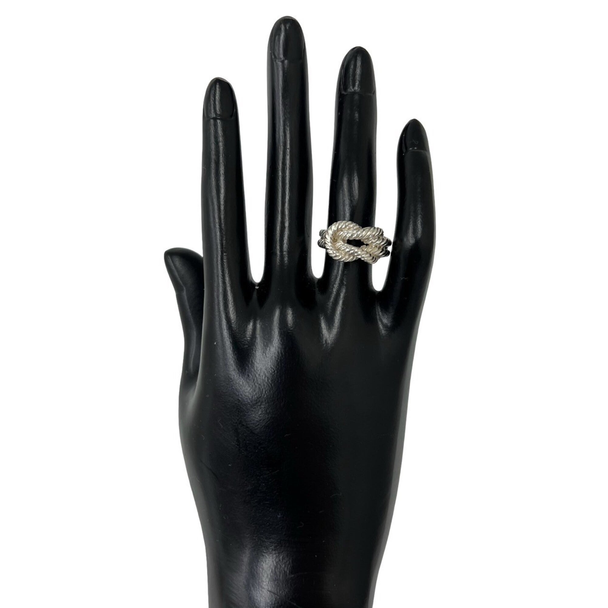 Hermes Silver Silver 925 Band Ring (Pre-Owned)