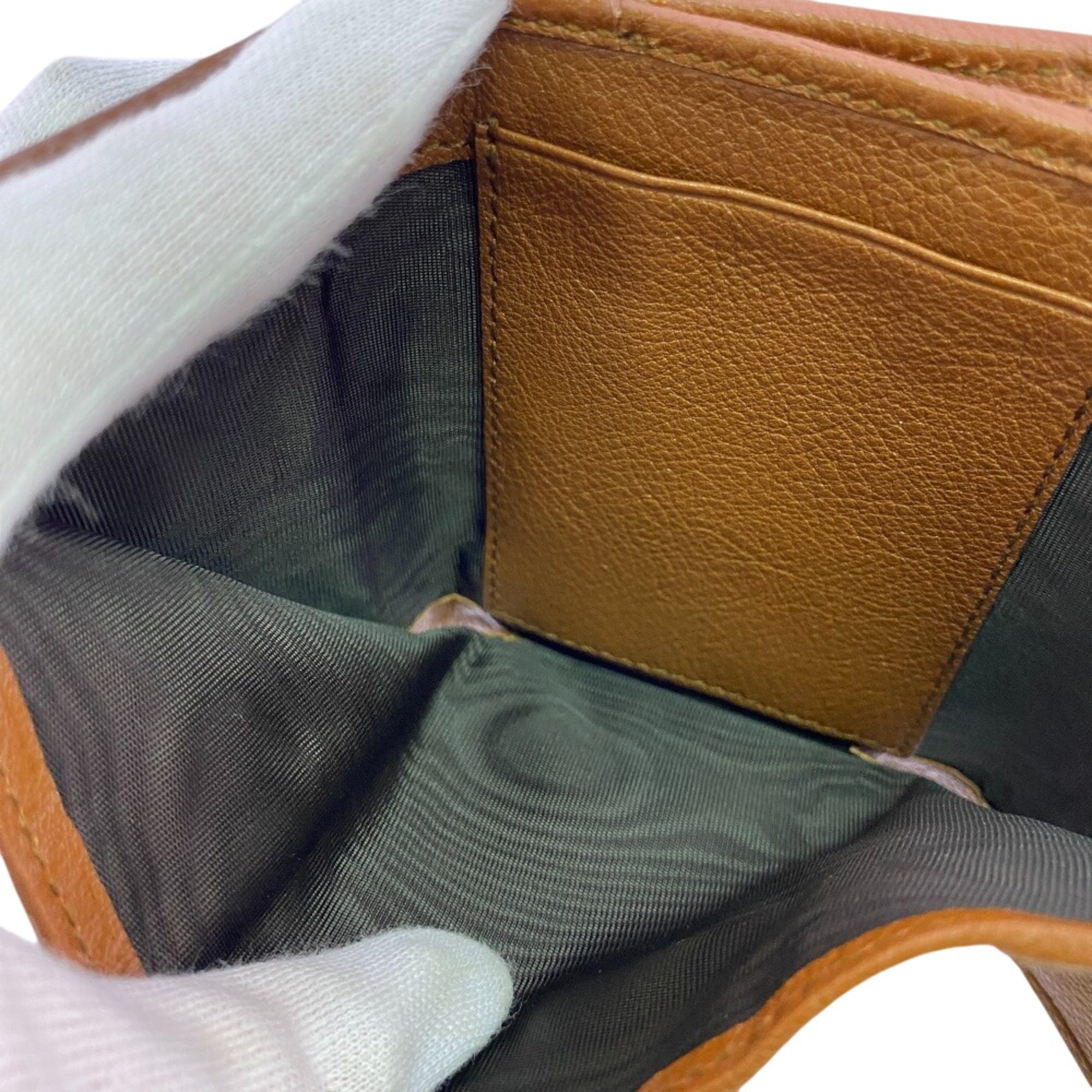 Gucci Bamboo Brown Leather Wallet (Tri-Fold) (Pre-Owned)