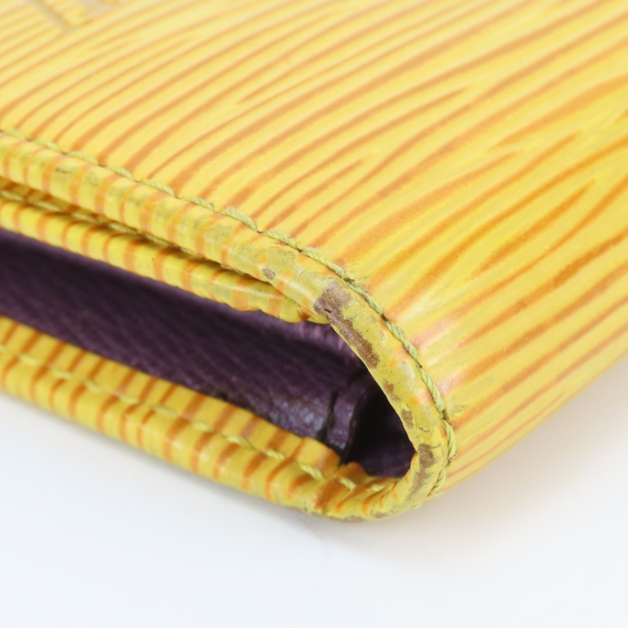 Louis Vuitton Purple Yellow Epi Leather Wallet (Tri-Fold) (Pre-Owned)