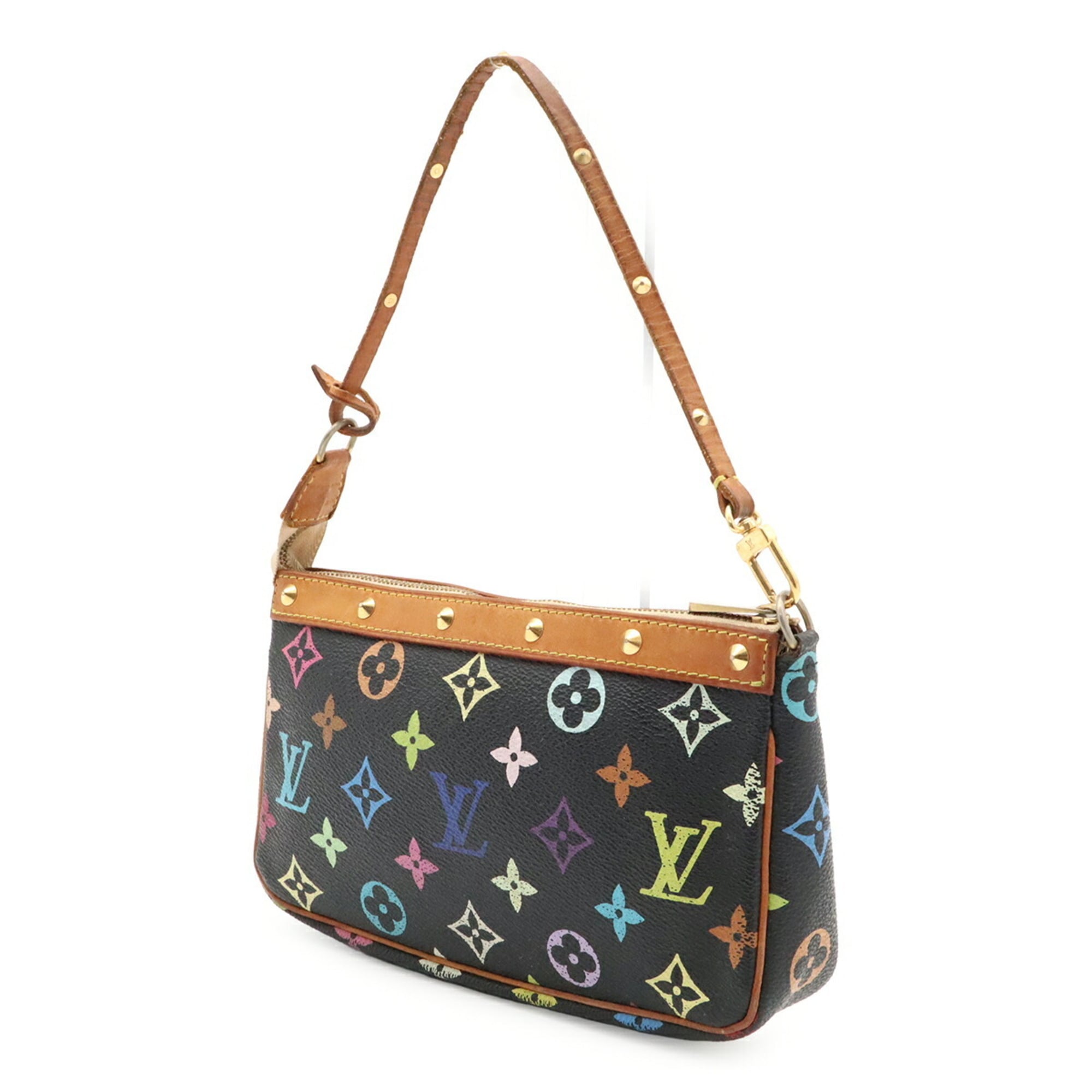 Louis Vuitton Black Monogram Multi-Color Noir Monogram Multicolore Handbag Pochette Pouch (Pre-Owned)