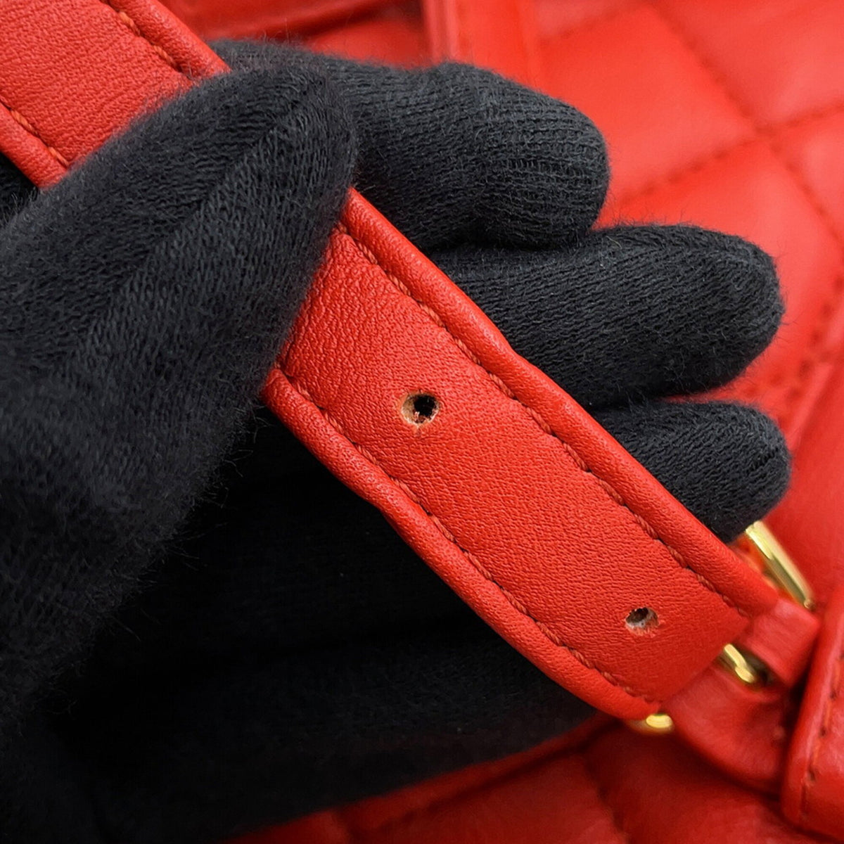 Chanel Dark Orange Leather Backpack Handbag (Pre-Owned)