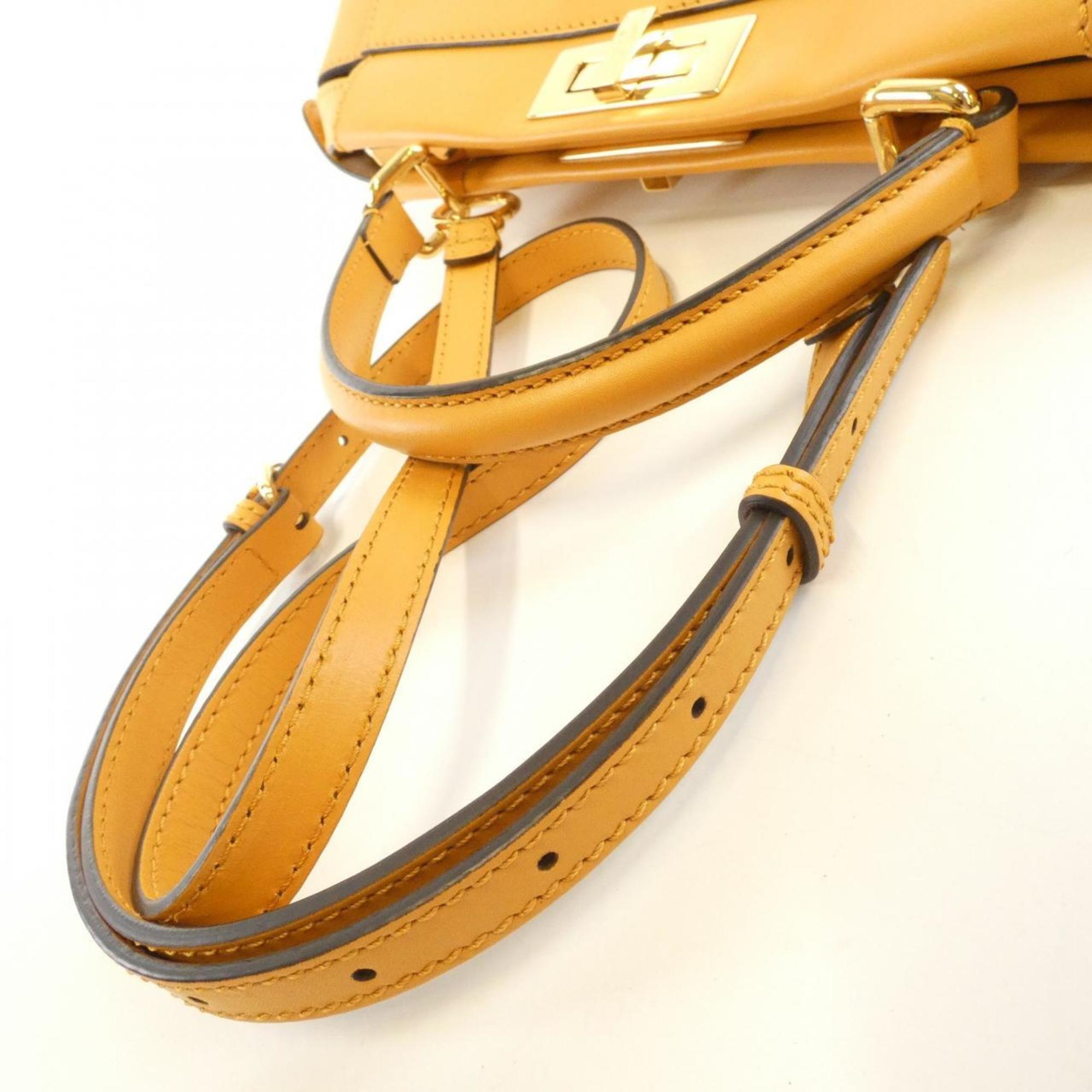 Fendi Peekaboo Camel Leather Handbag (Pre-Owned)