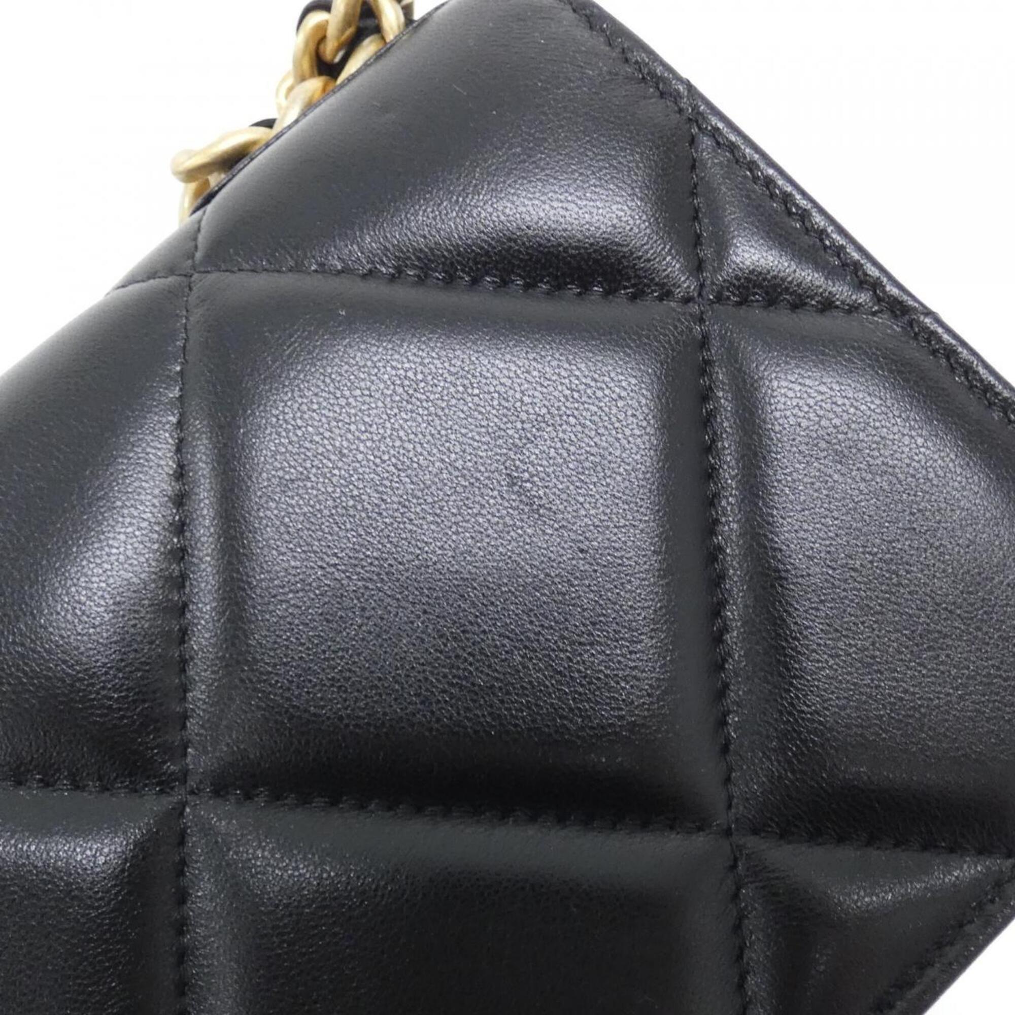 Chanel Black Leather Chain/Shoulder Wallet (Pre-Owned)
