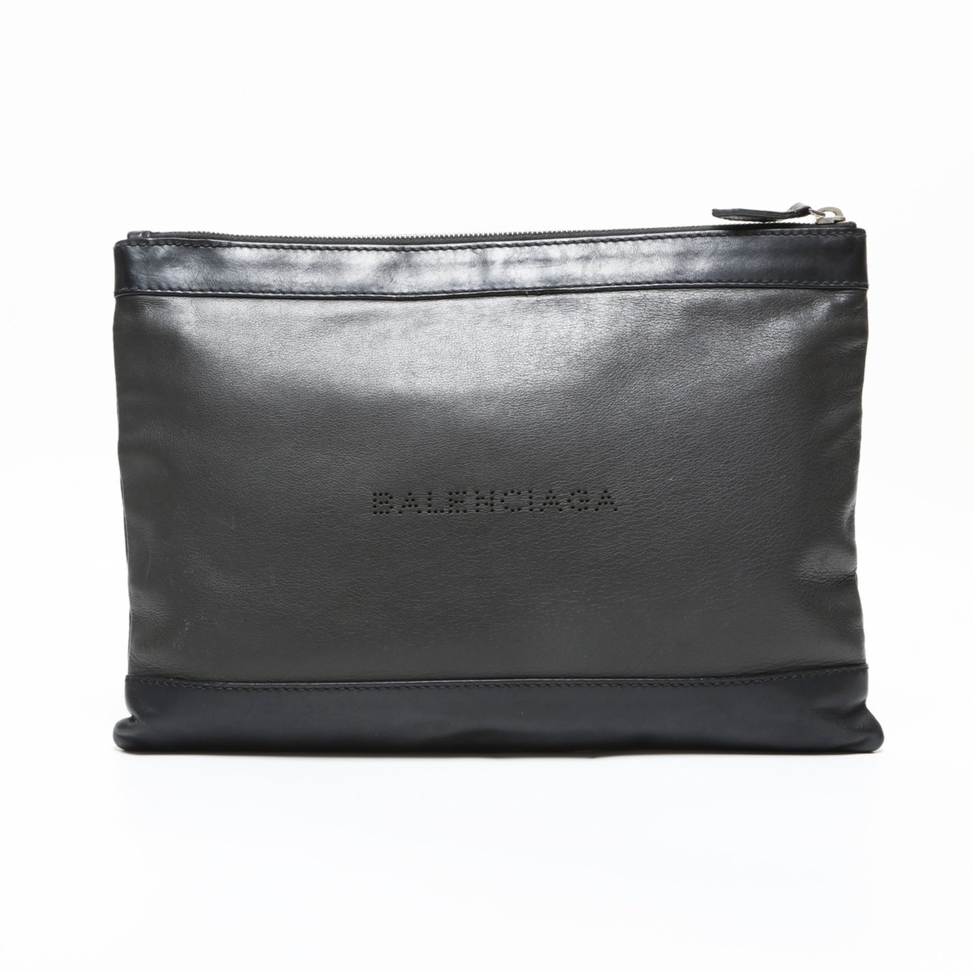 Balenciaga Black Leather Clutch Bag (Pre-Owned)