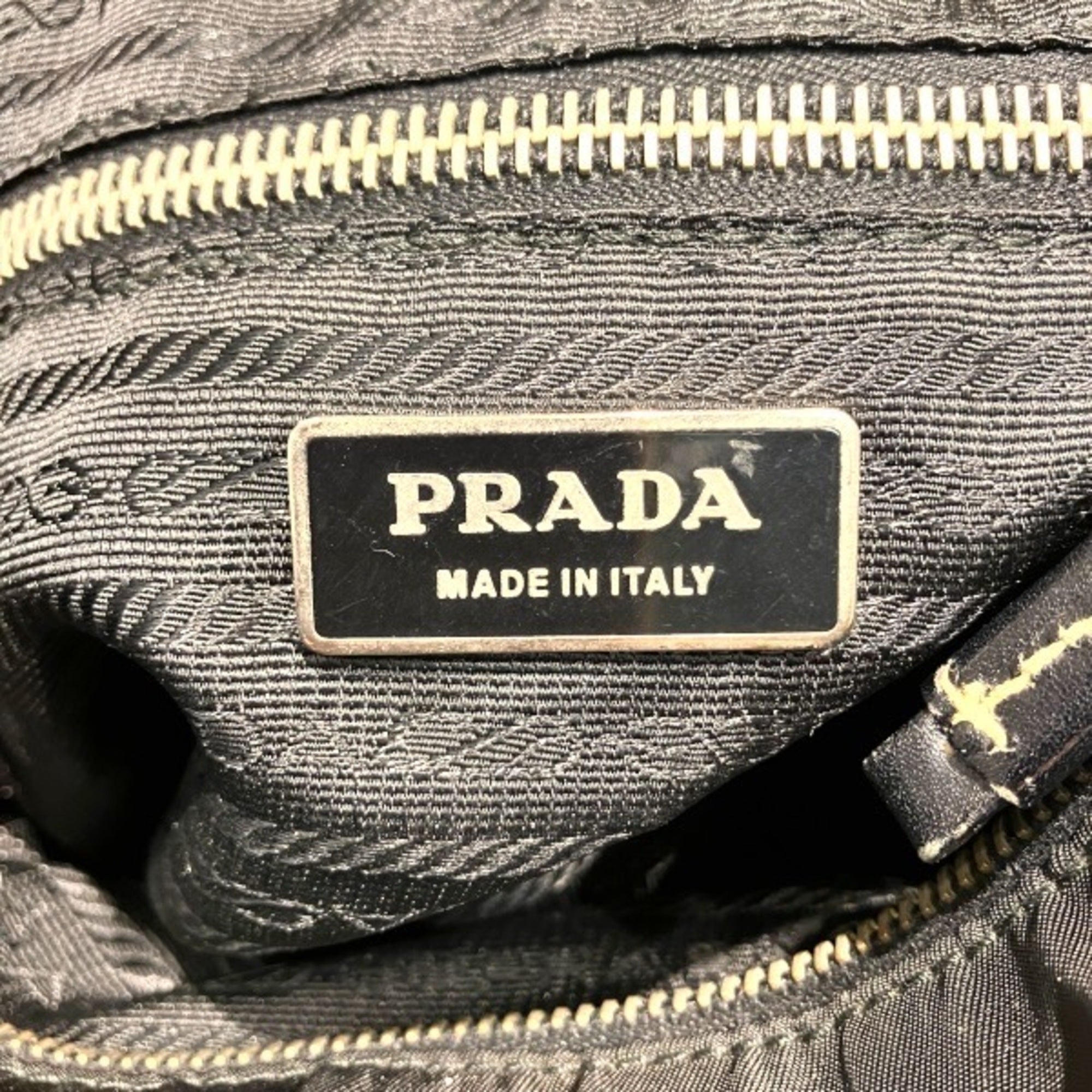 Prada Black Nylon Leather Handbag (Pre-Owned)