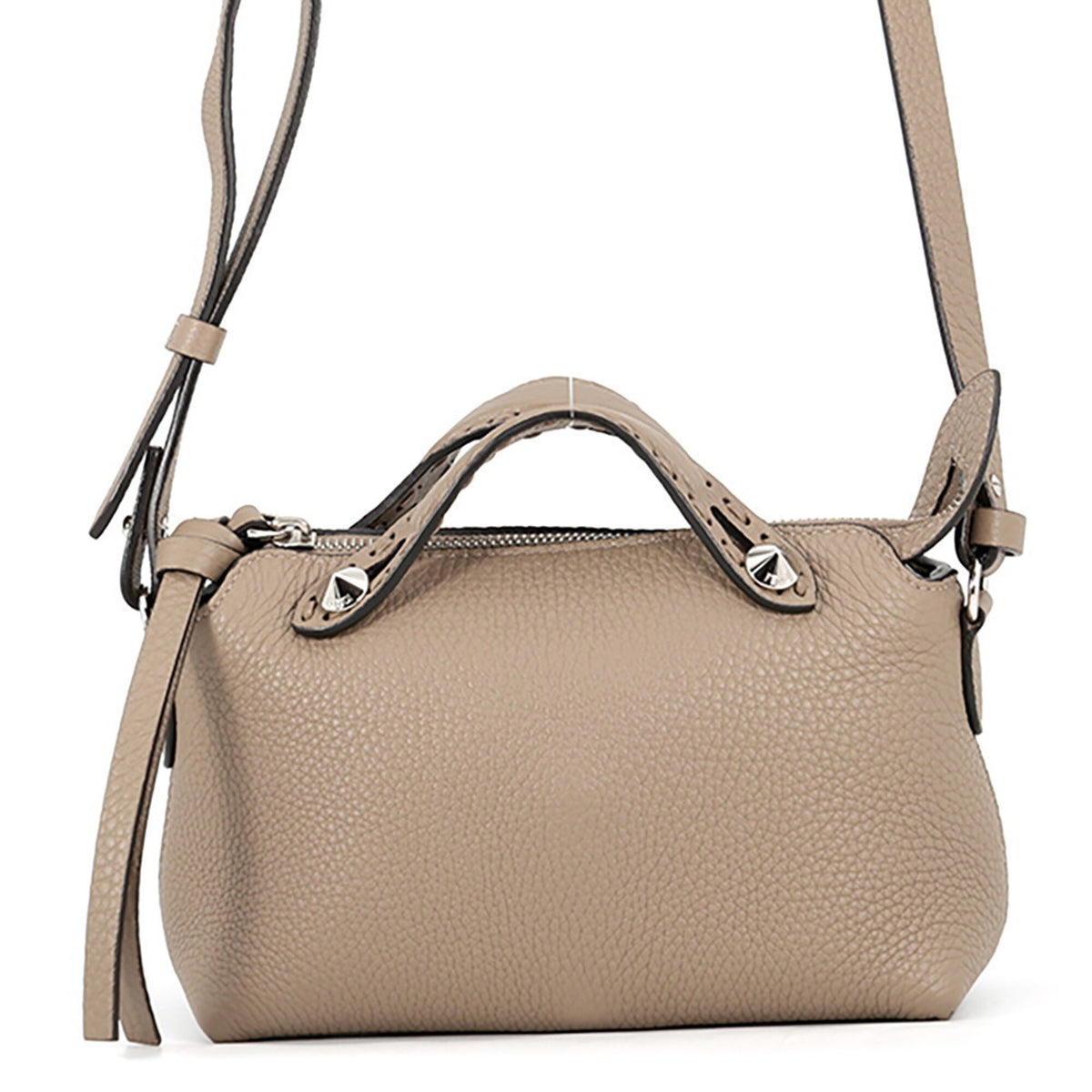 Fendi Selleria Gray Leather Handbag (Pre-Owned)