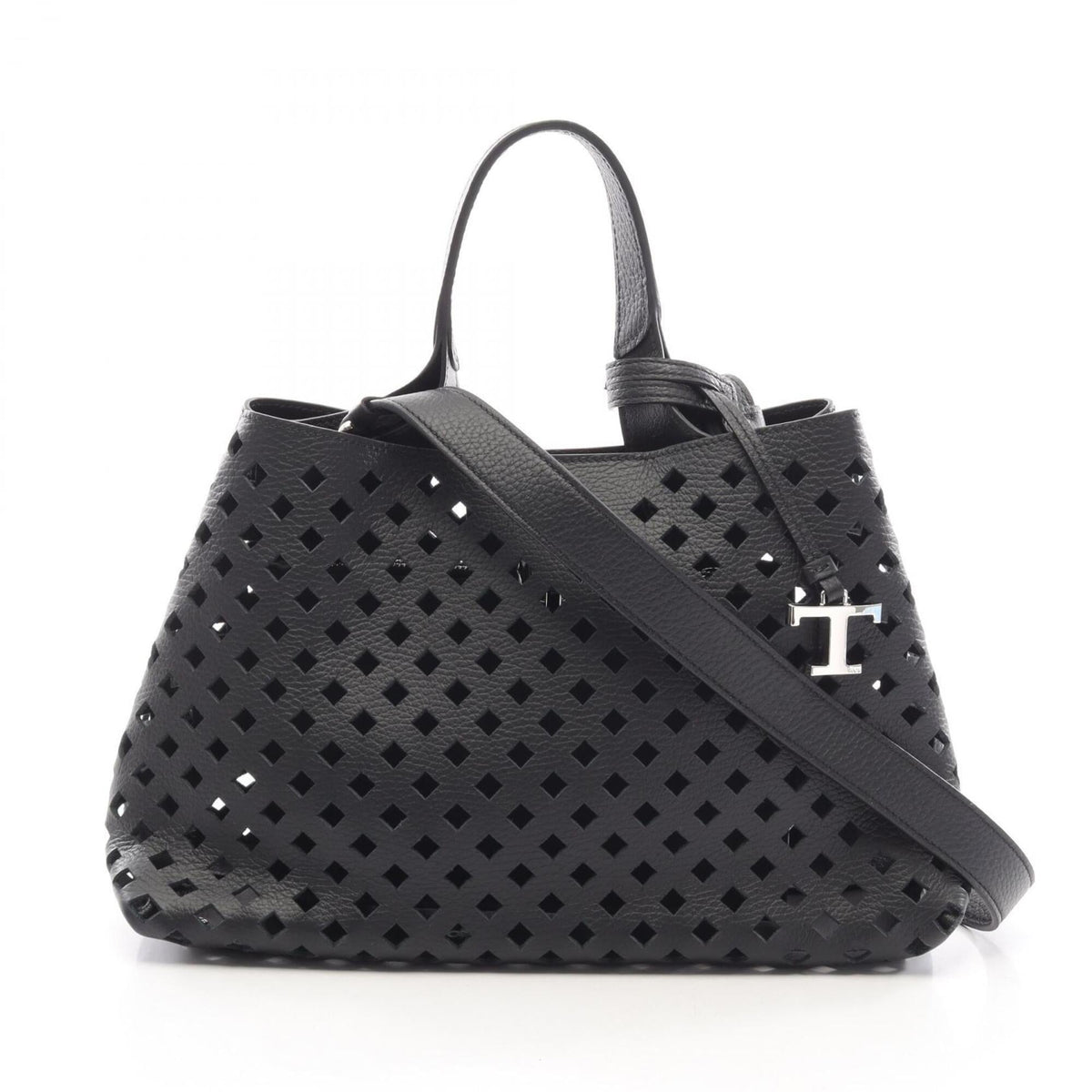 Tod's Black Leather Handbag Shoulder Bag (Pre-Owned)