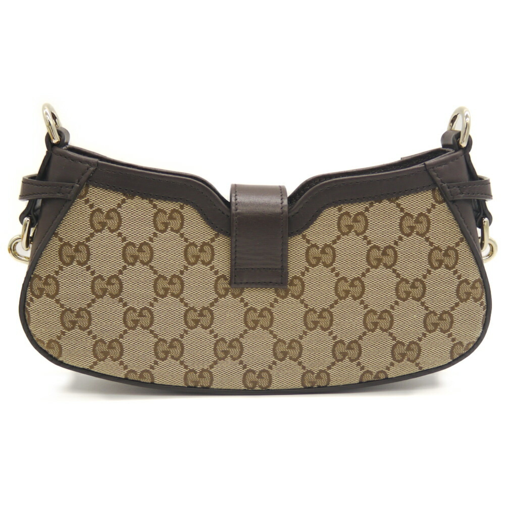 Gucci Beige Gg Canvas Leather Shoulder Bag (Pre-Owned)