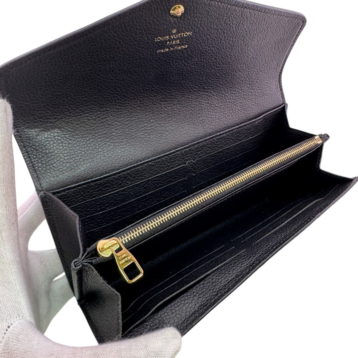 Louis Vuitton Monogram Empreinte Black Noir Leather Long Wallet (Bi-Fold) (Pre-Owned)