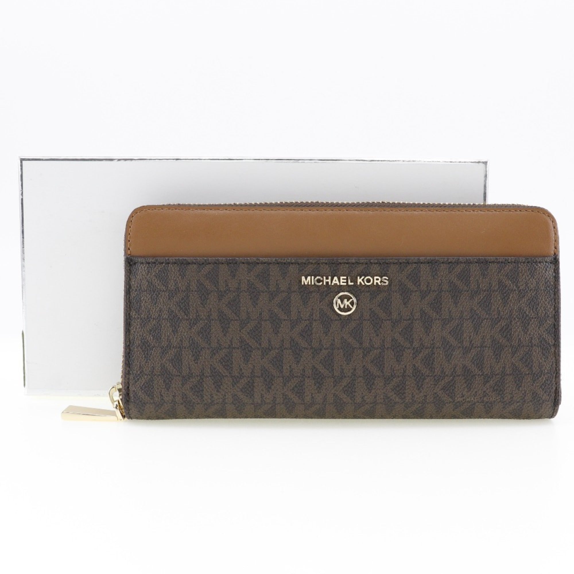 Michael Kors Brown Leather Long Wallet (Bi-Fold) (Pre-Owned)