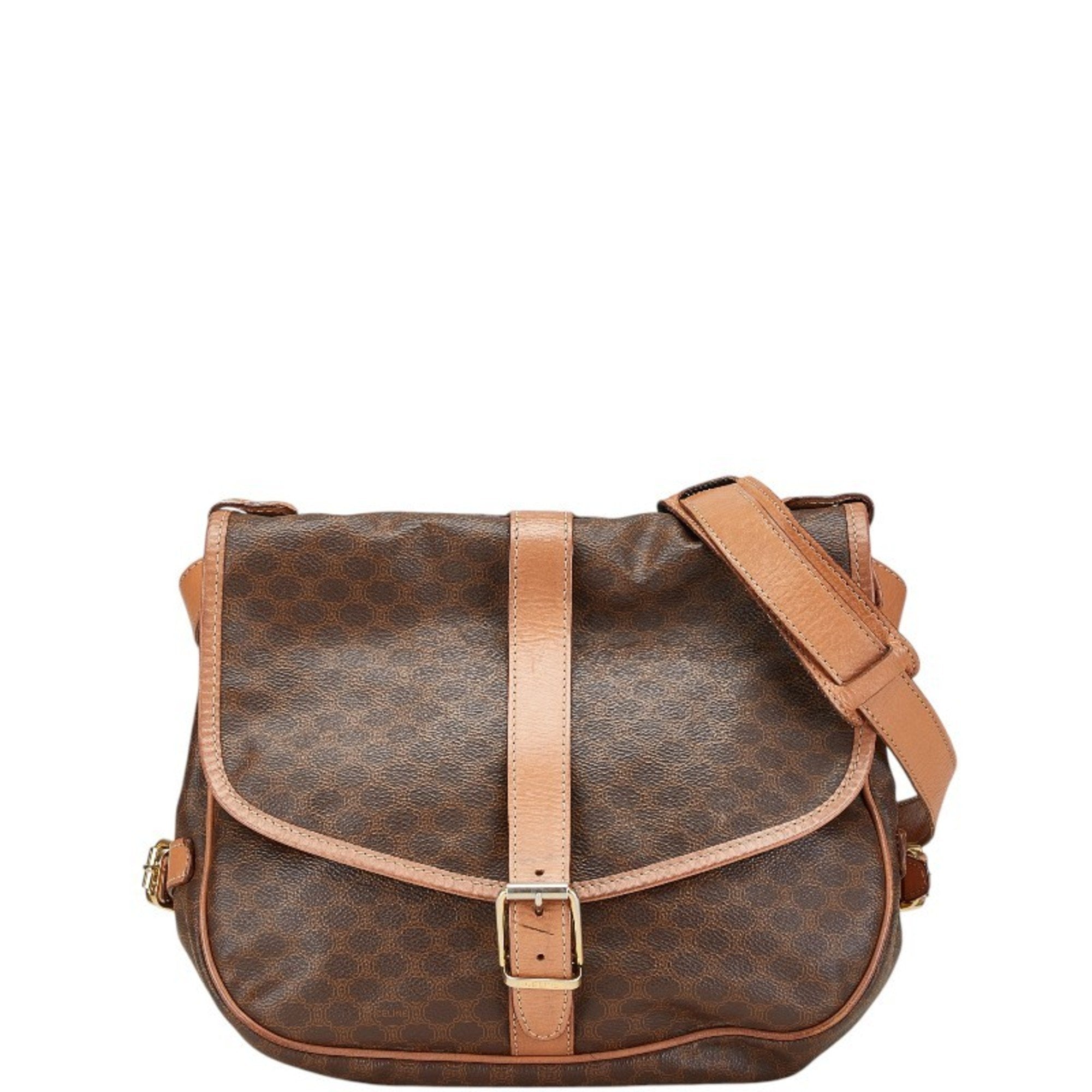 Celine Brown Pvc Leather Shoulder Bag (Pre-Owned)
