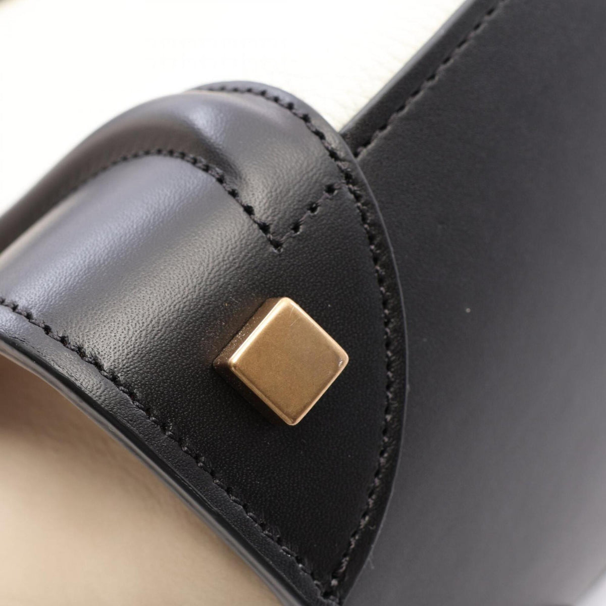 Celine Beige Black White Leather Suede Handbag Tote Bag (Pre-Owned)