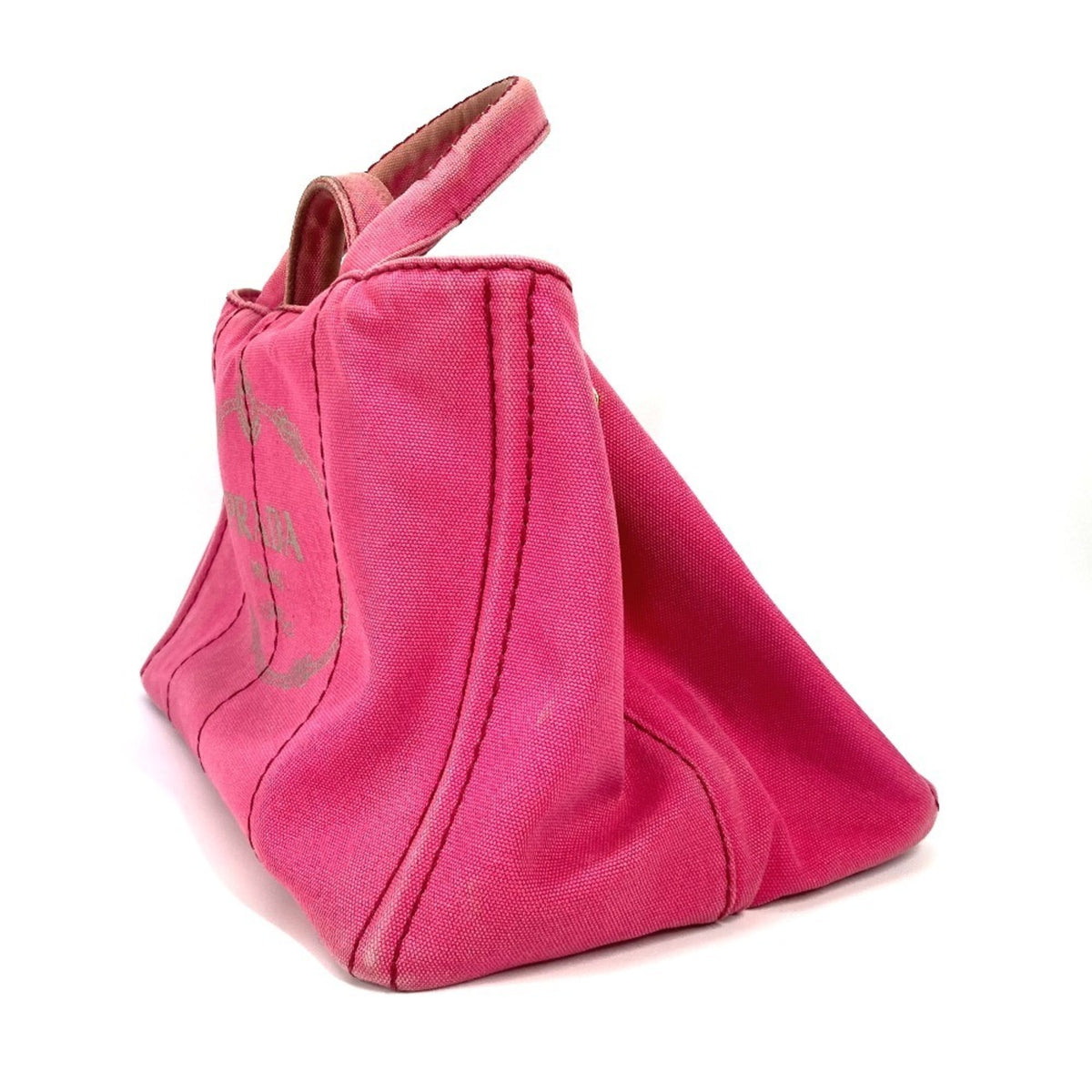 Prada Pink Canvas Handbag Tote Bag (Pre-Owned)
