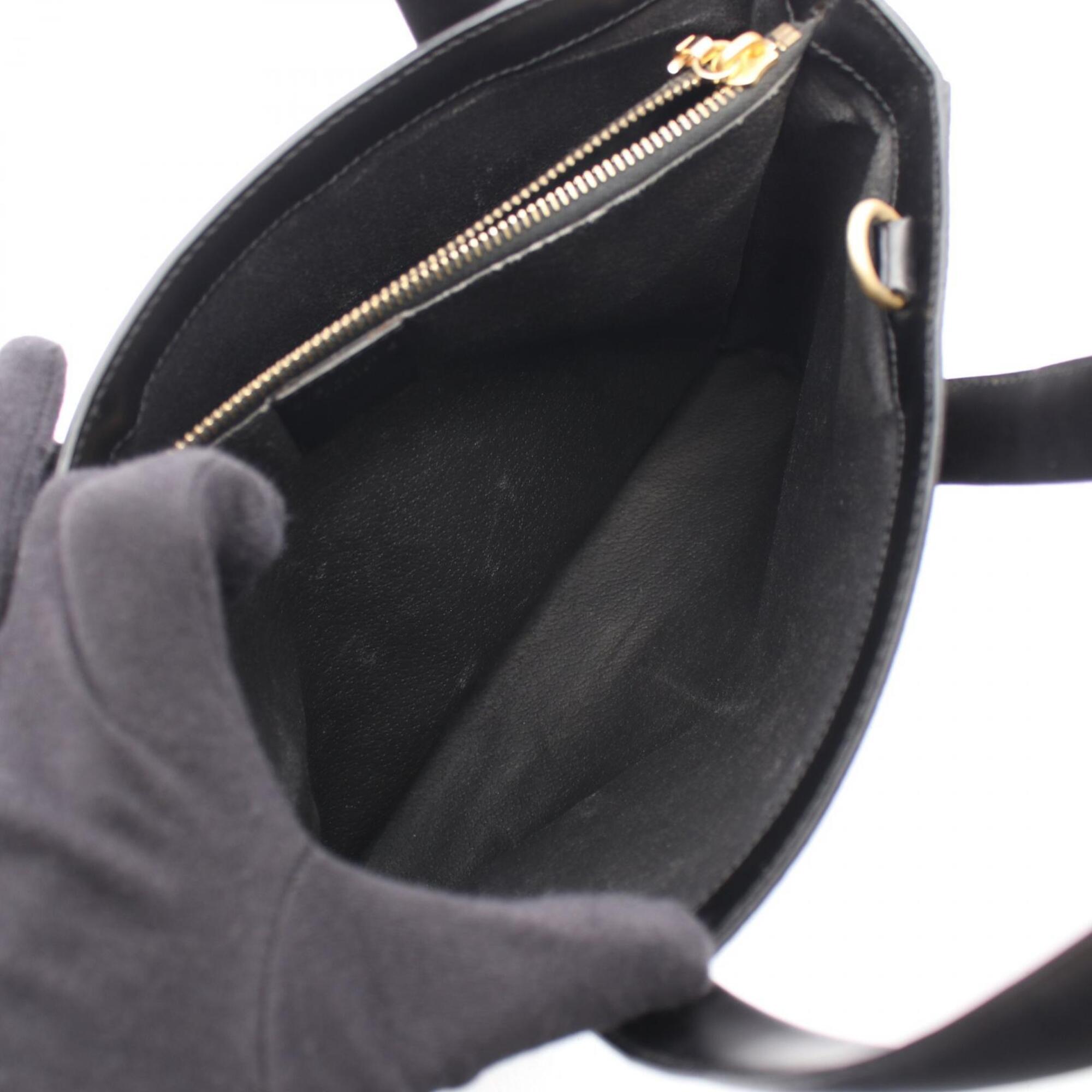 Celine Black Brown Coated Canvas Leather Handbag (Pre-Owned)
