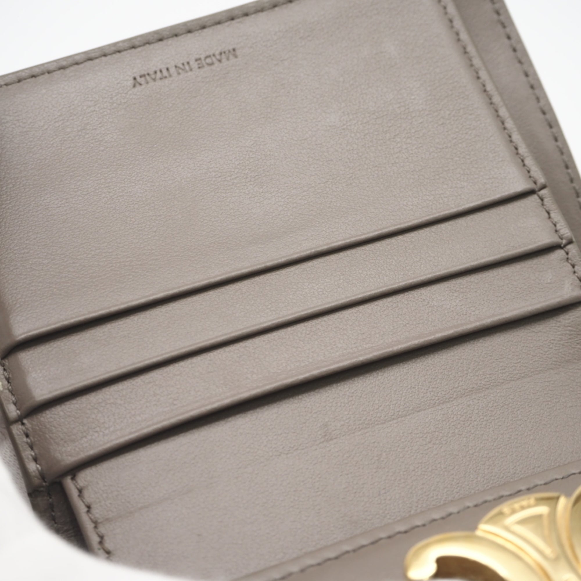 Celine Grayish Leather Wallet (Tri-Fold) (Pre-Owned)