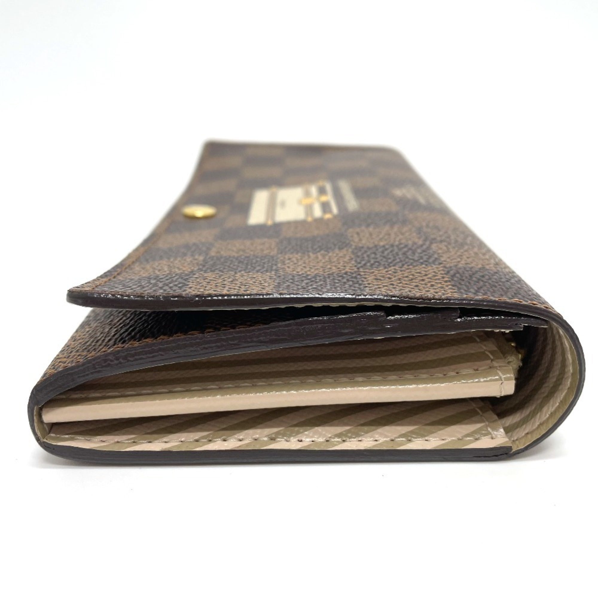 Louis Vuitton Damier Brown Damier Canvas Ebene Damier Canvas Long Wallet (Bi-Fold) (Pre-Owned)