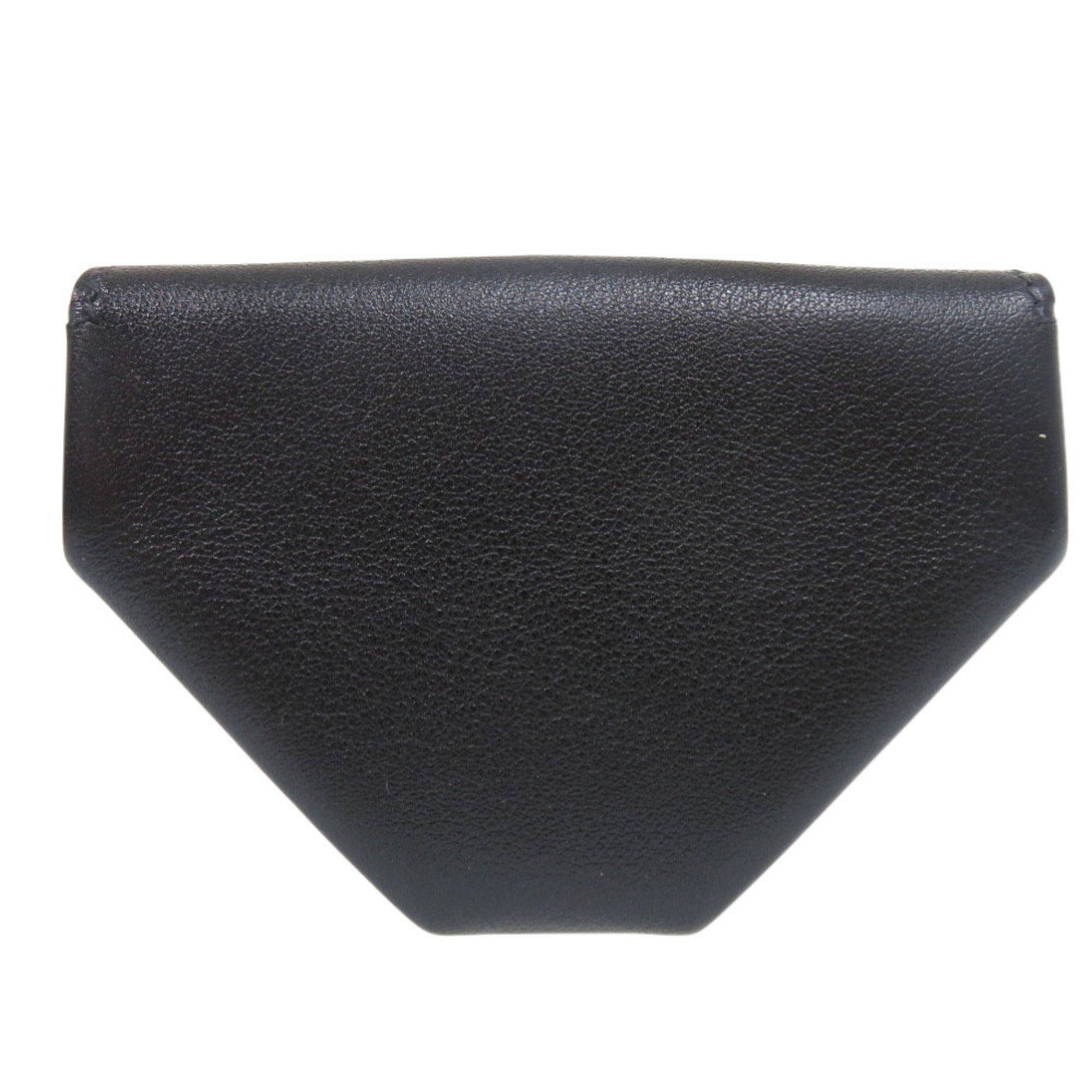 Hermes Black Gulliver Leather Coin Purse/Coin Case (Pre-Owned)