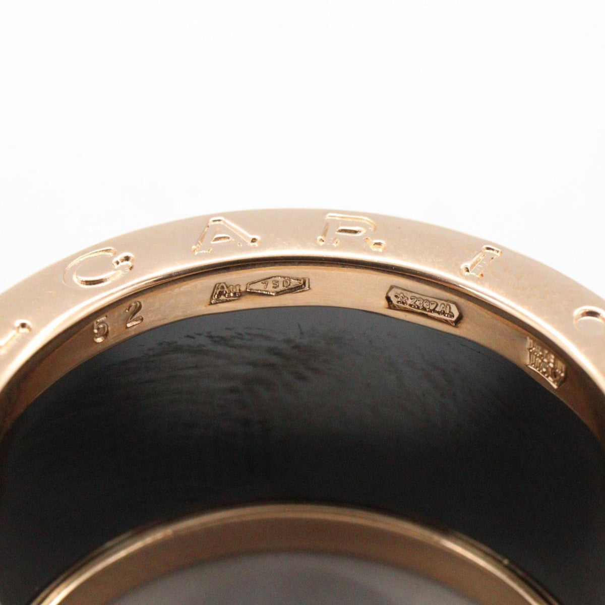 Bvlgari Gold Black Pink Gold (18K) Ceramic Band Ring (Pre-Owned)