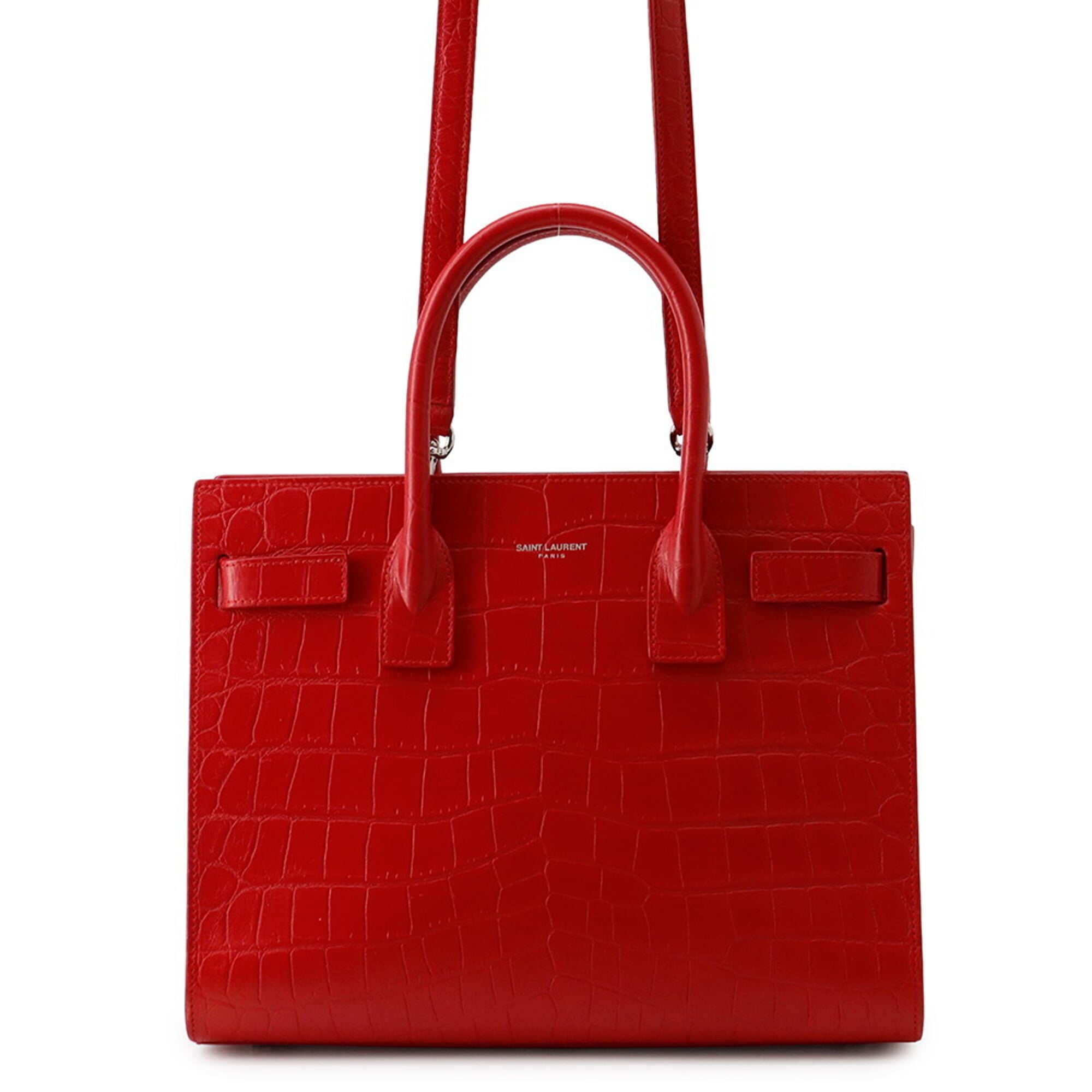 Yves Saint Laurent Sac De Jour Red Color Leather Handbag (Pre-Owned)