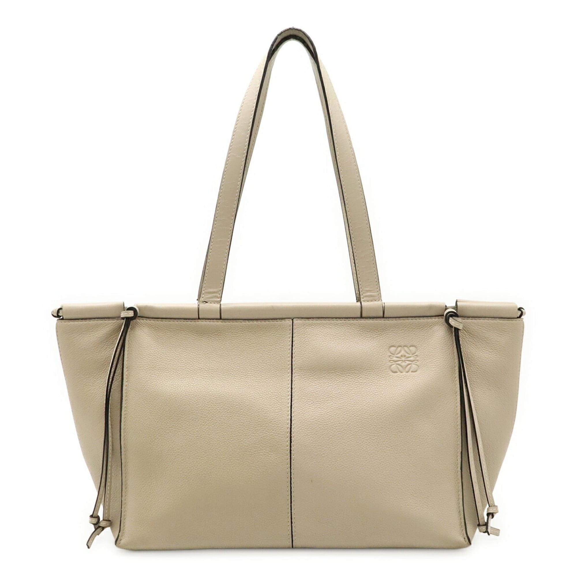Loewe Beige Leather Shoulder Bag Tote Bag (Pre-Owned)