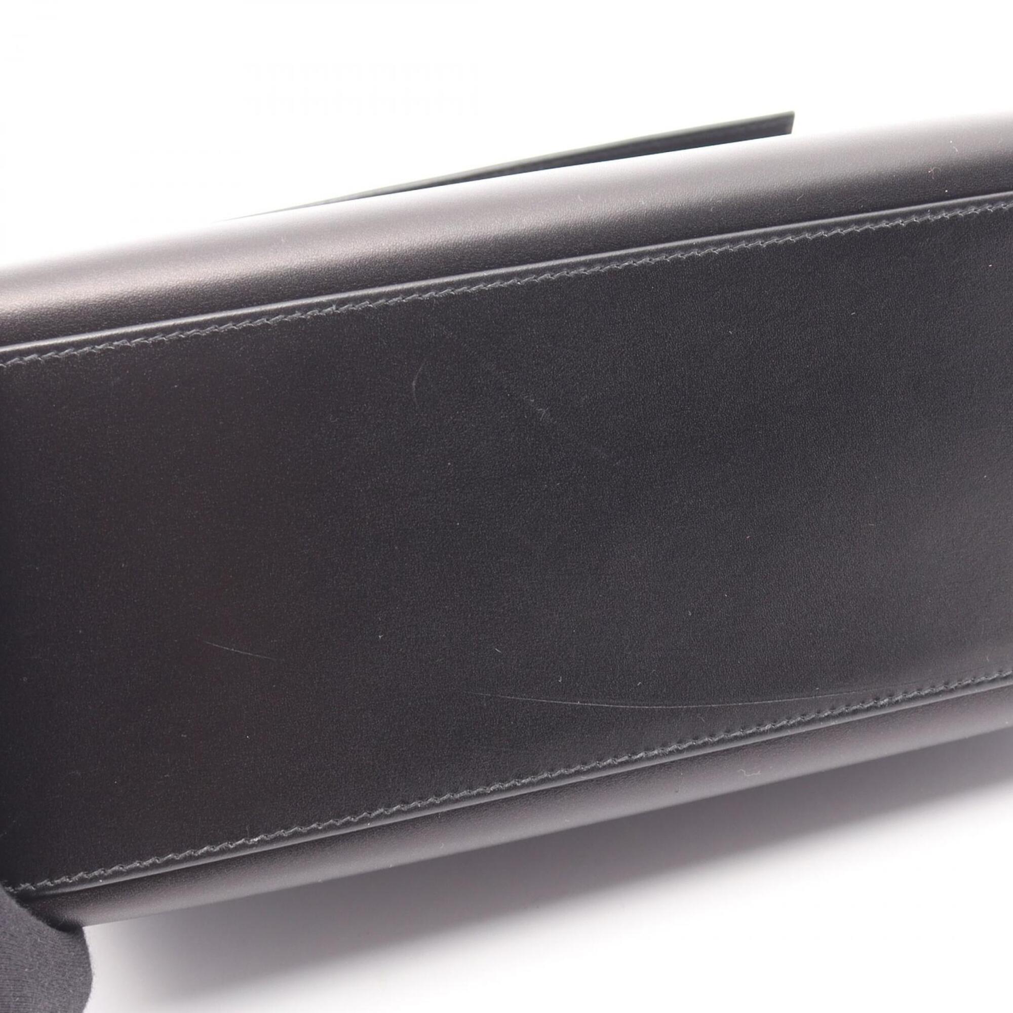 Hermes Black Box Calf Leather Leather Handbag (Pre-Owned)