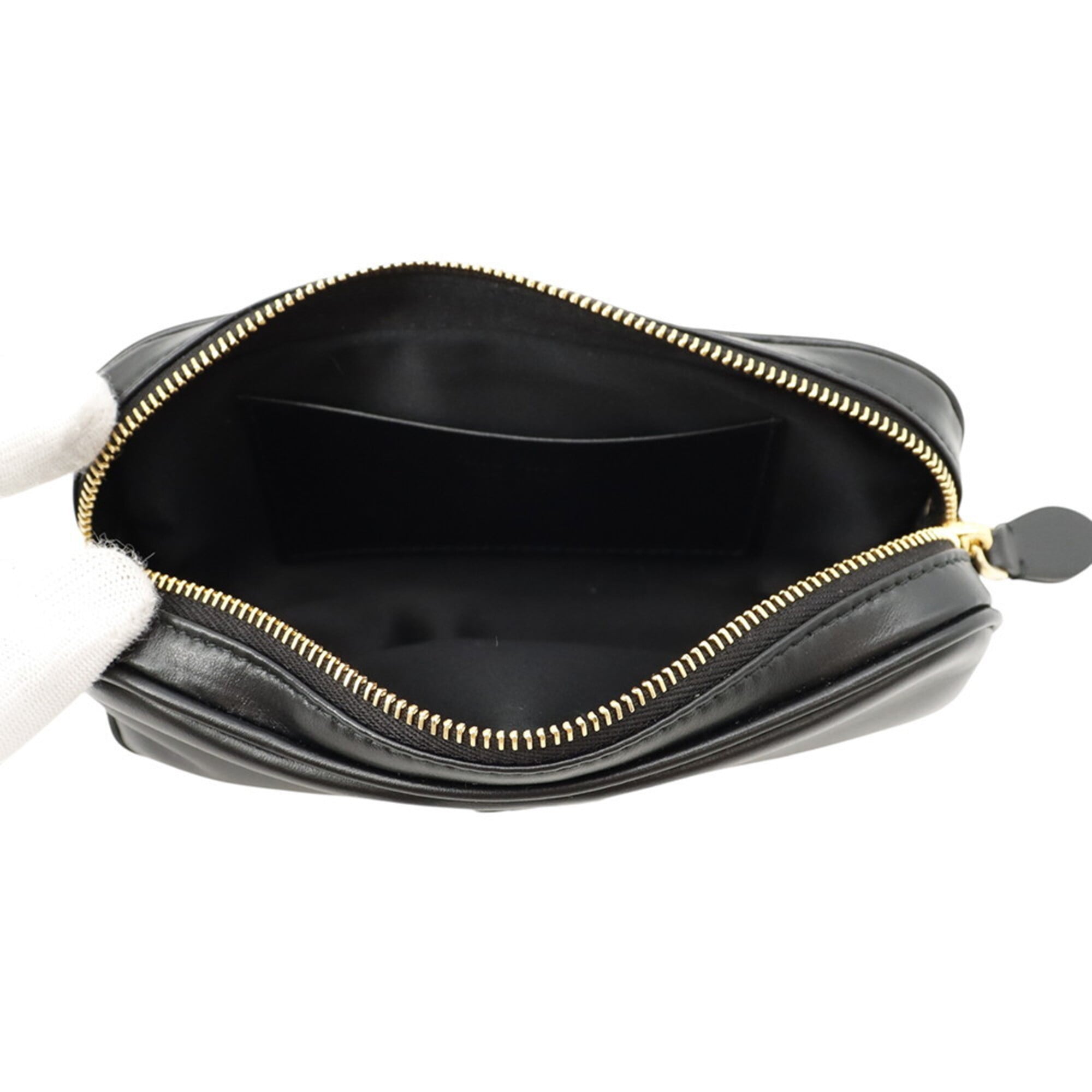 Miu Miu Black Leather Fanny Pack Handbag (Pre-Owned)