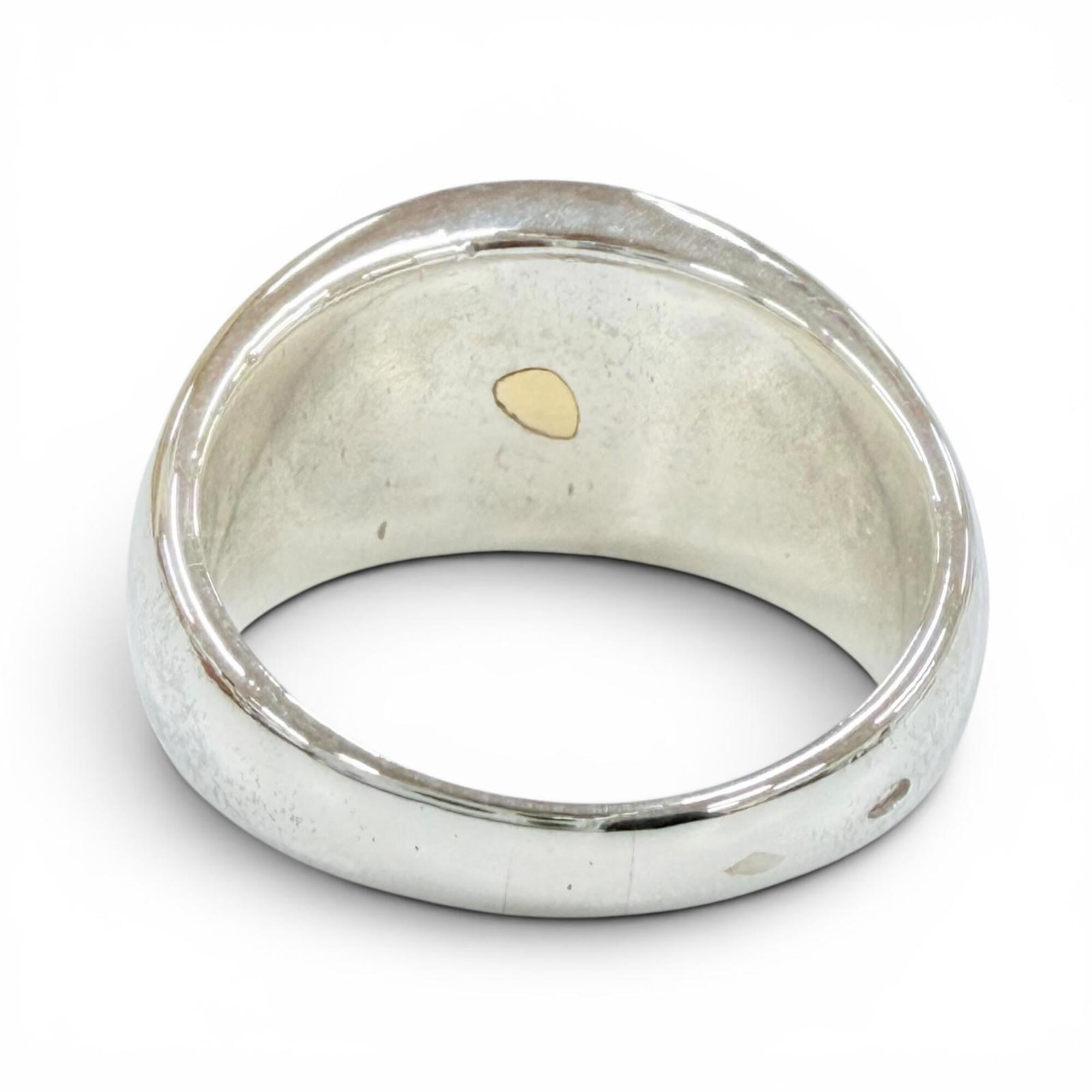 Hermes Gold Silver Gold (18K) Silver 925 Band Ring (Pre-Owned)
