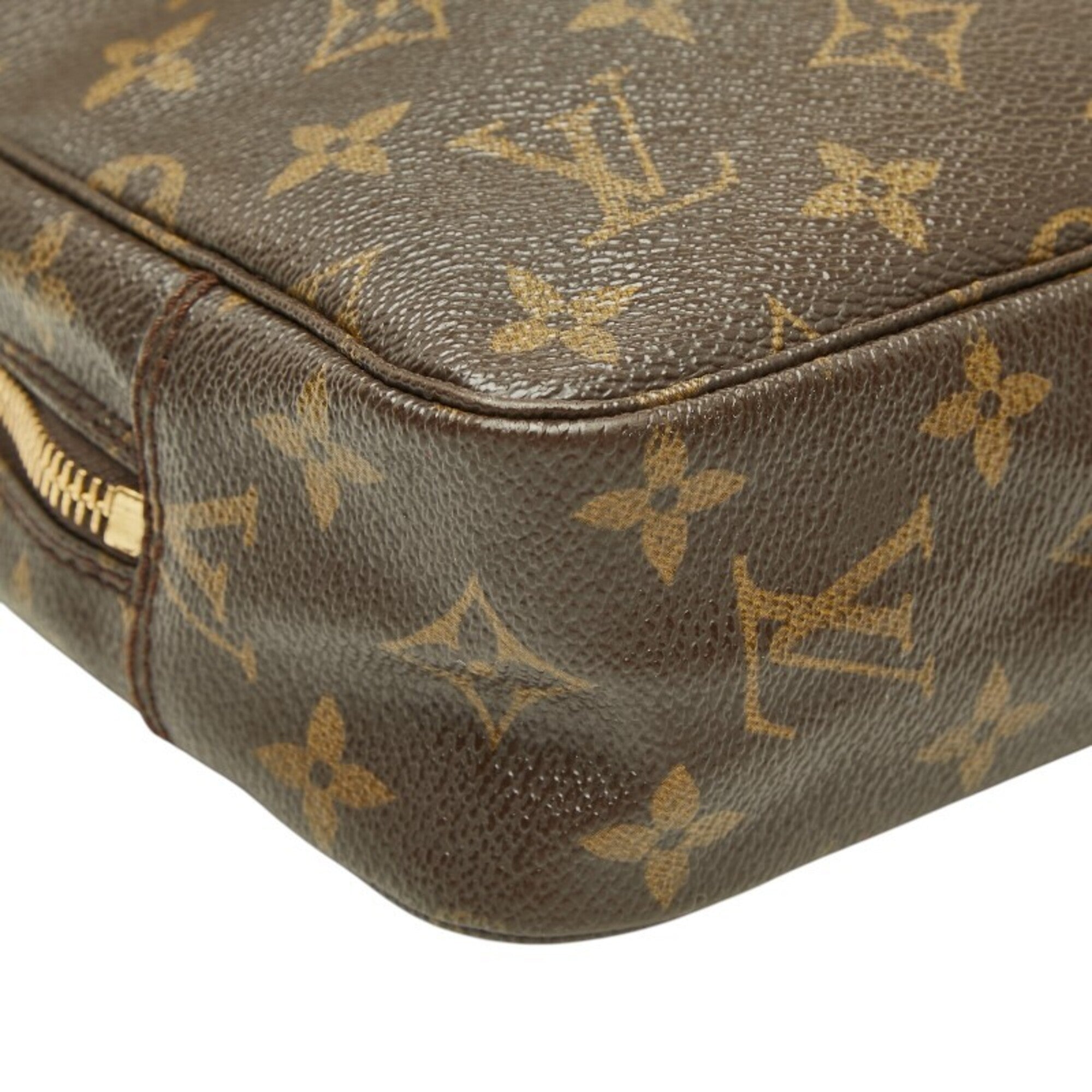 Louis Vuitton Brown Pvc Leather Clutch Bag Handbag Pouch (Pre-Owned)