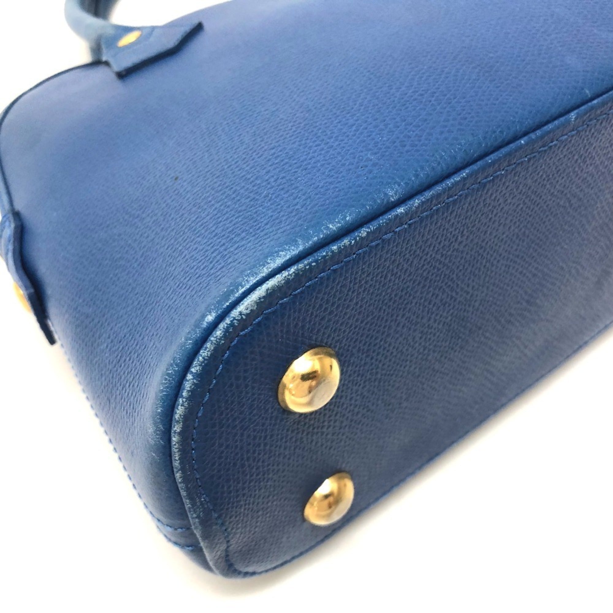 Mcm Blue Leather Handbag Shoulder Bag (Pre-Owned)