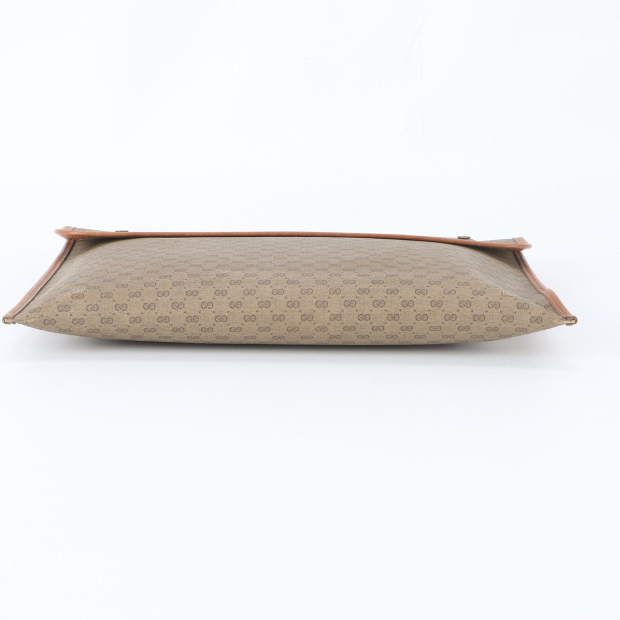 Gucci Microguccissima Brown Leather Coated Canvas Handbag Pouch (Pre-Owned)