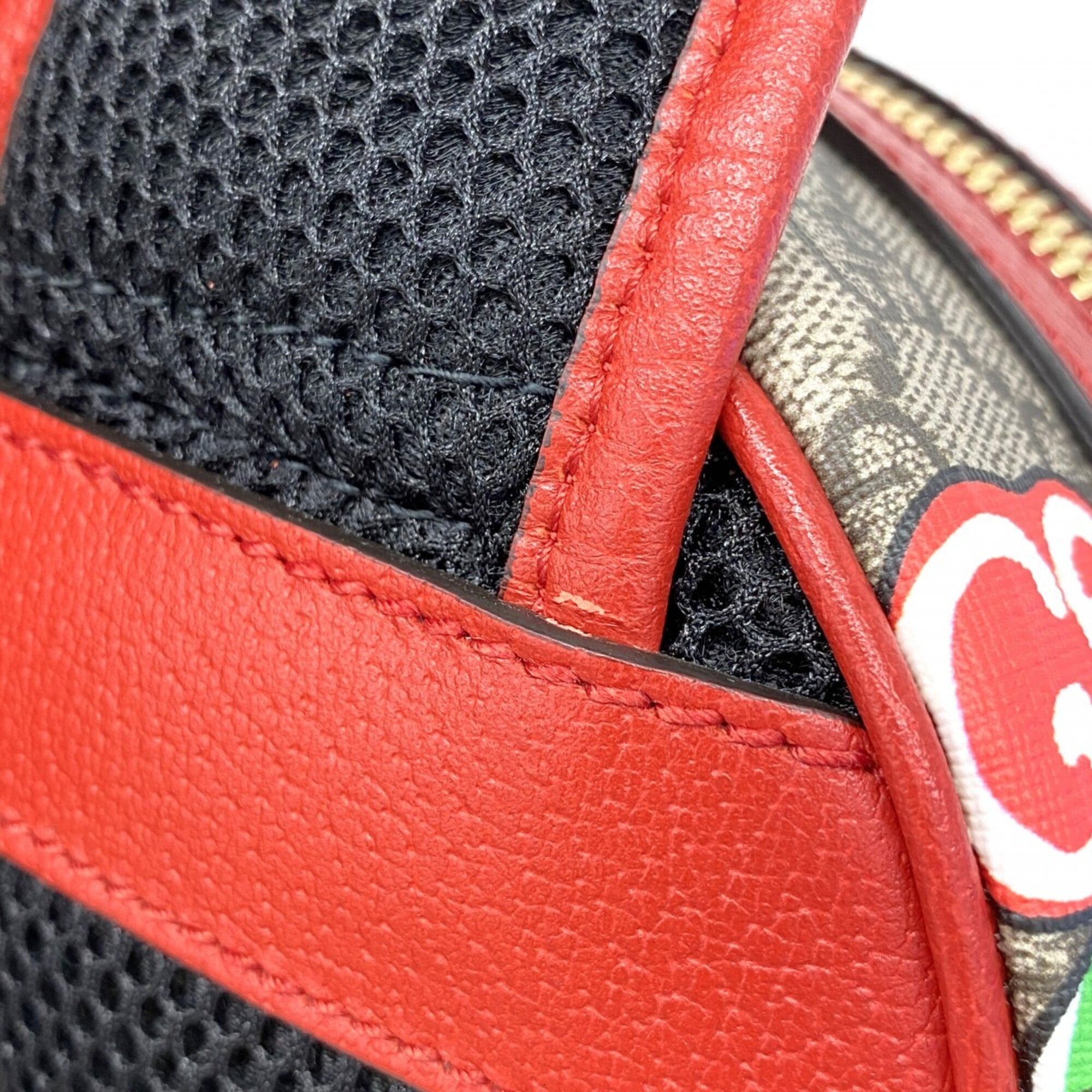Gucci Beige Red Color Pvc Backpack (Pre-Owned)