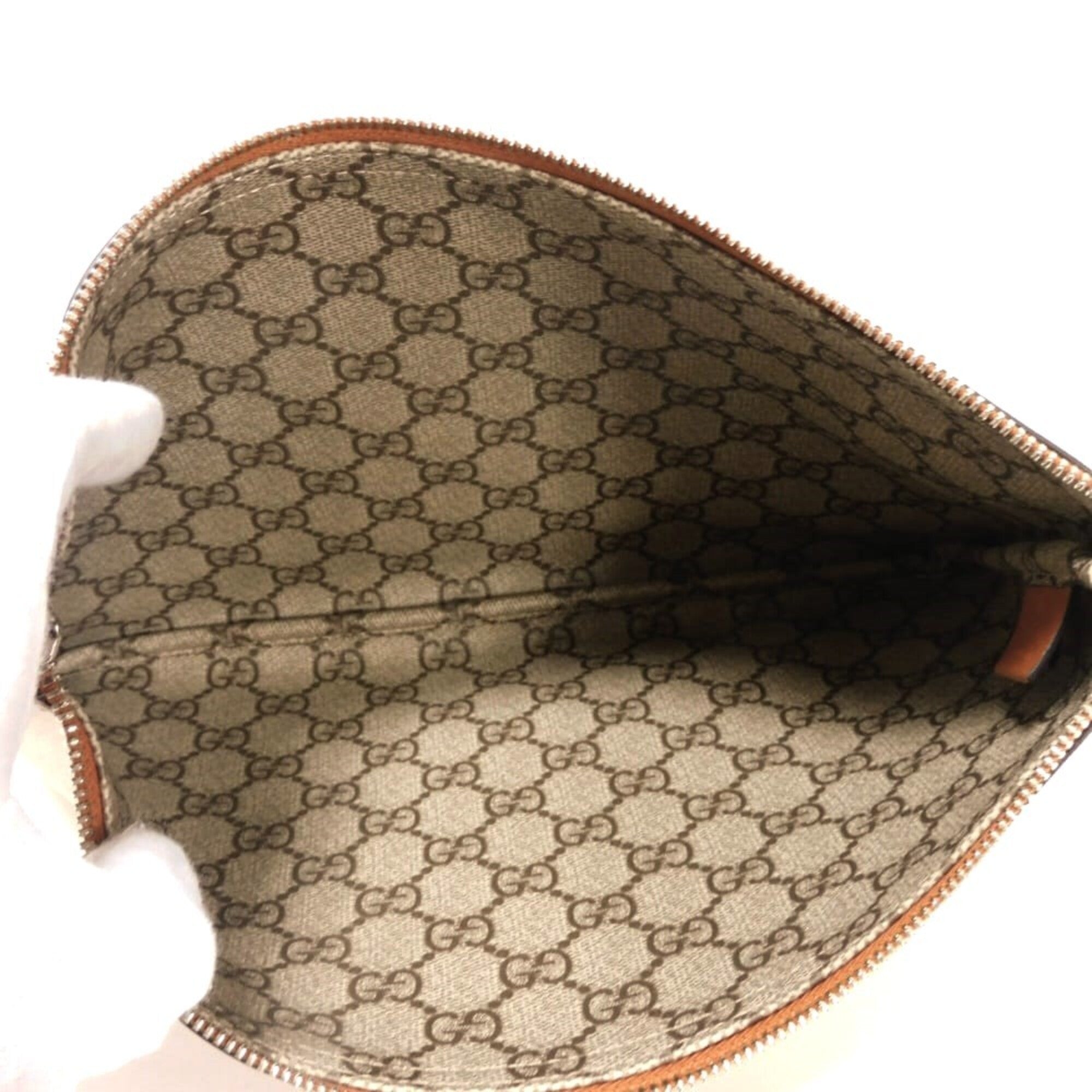 Gucci Beige Linen Clutch Bag Pouch (Pre-Owned)