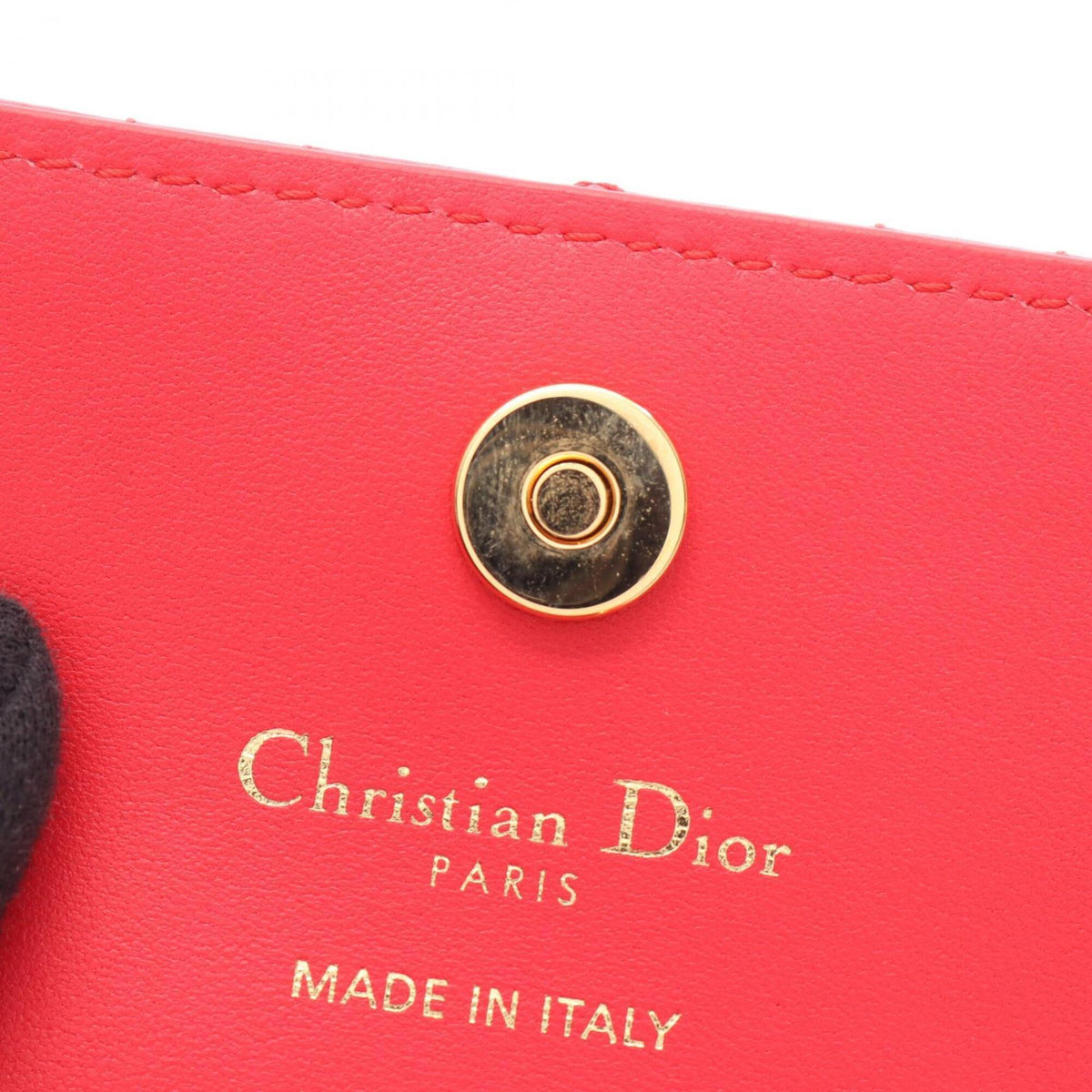 Christian Dior Red Color Leather Coin Purse/Coin Case (Pre-Owned)