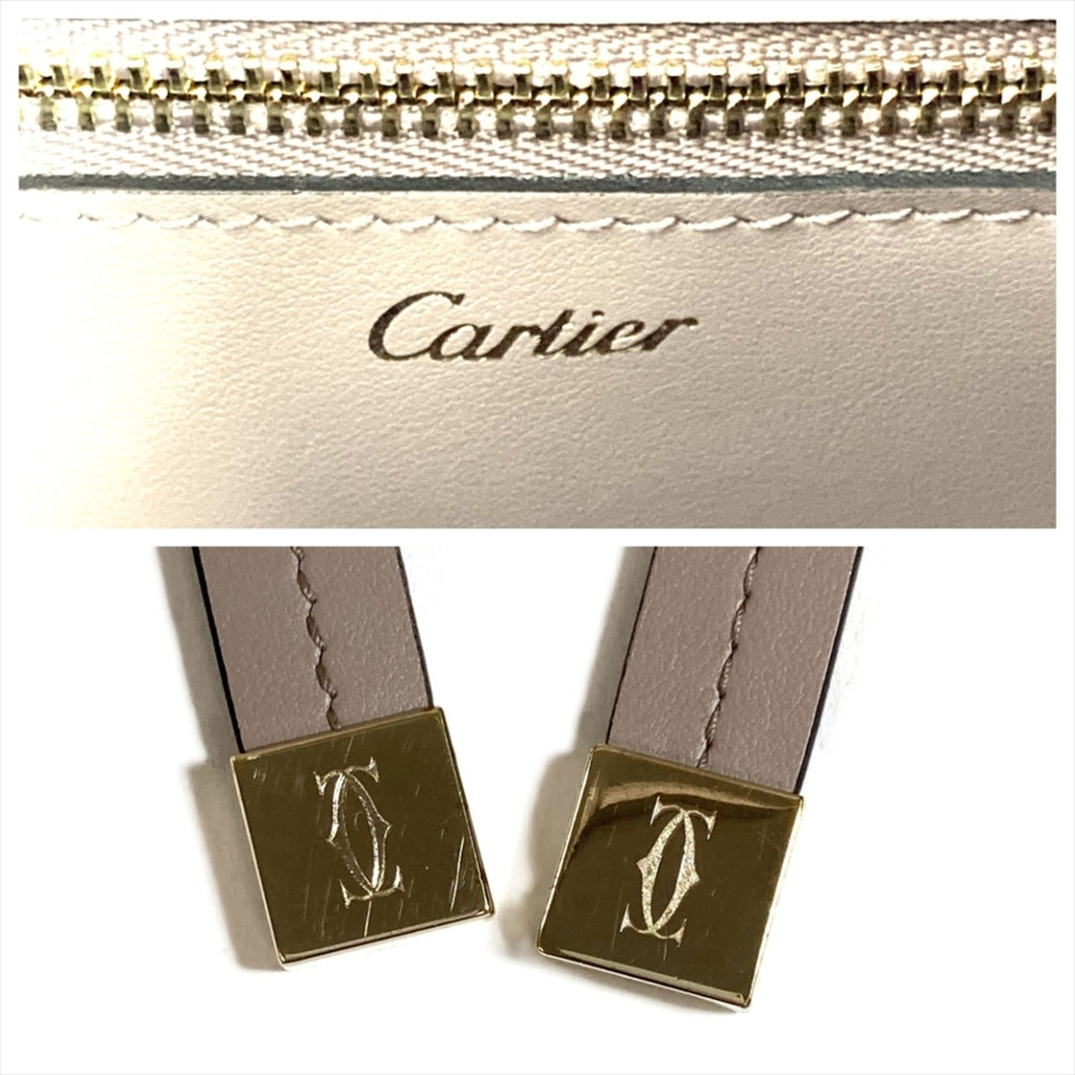 Cartier Bordeaux Grayish Leather Shoulder Bag (Pre-Owned)