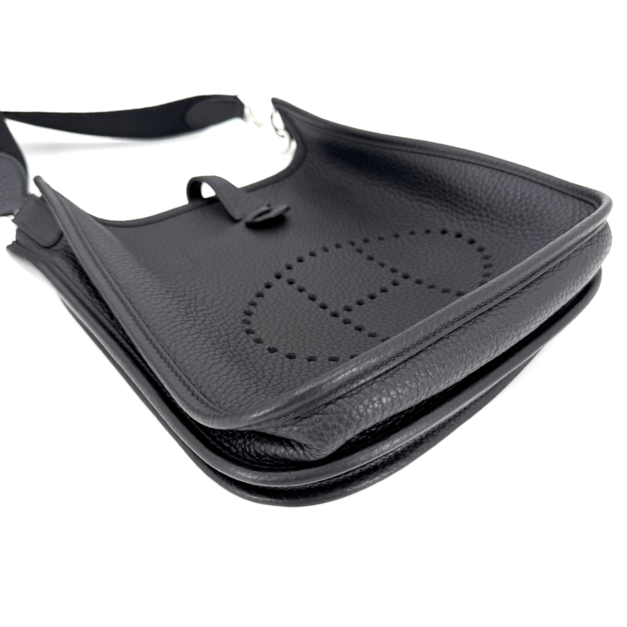Hermes Evelyne Black Leather Pochette Shoulder Bag (Pre-Owned)
