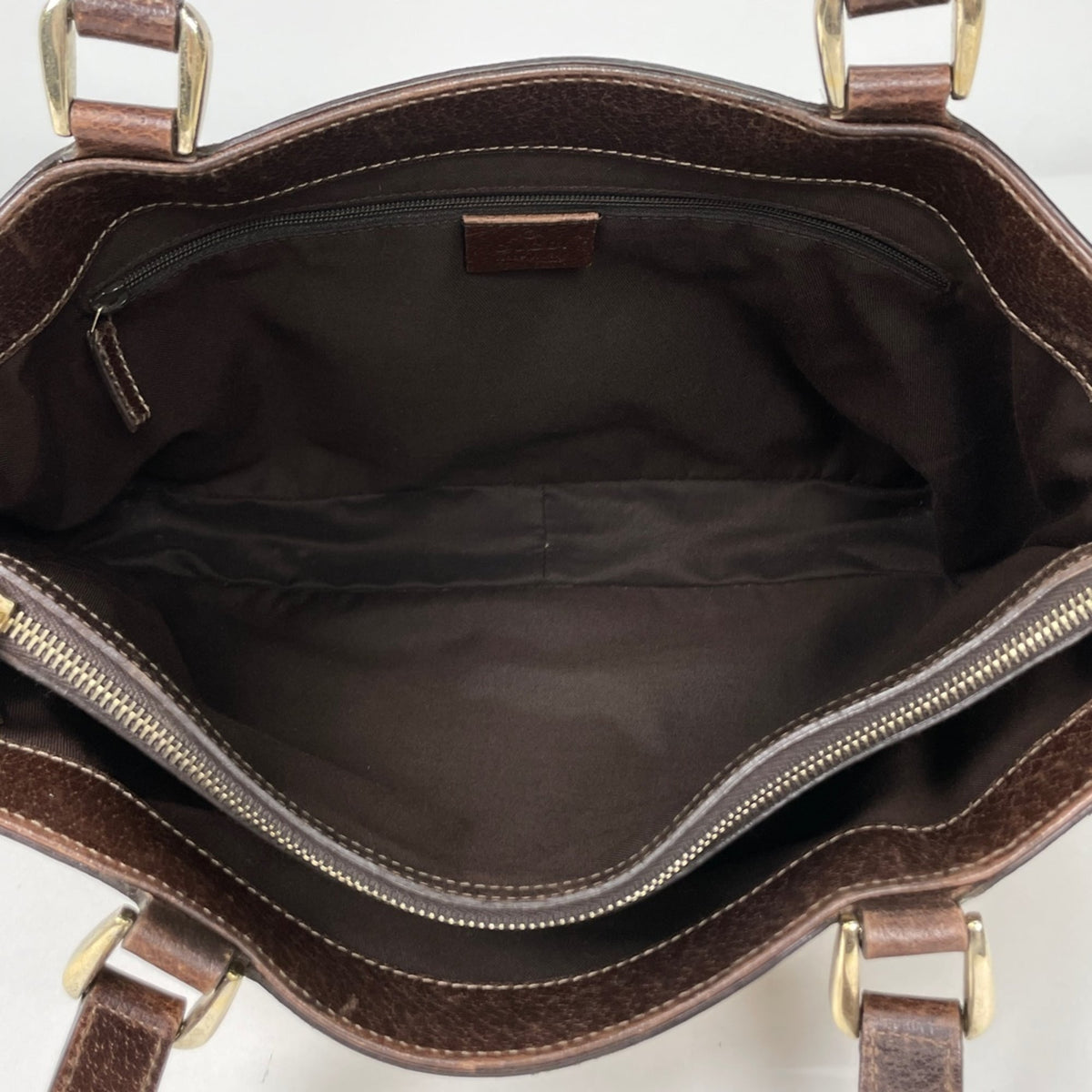 Gucci Abbey Beige Brown Gg Canvas Leather Tote Bag (Pre-Owned)