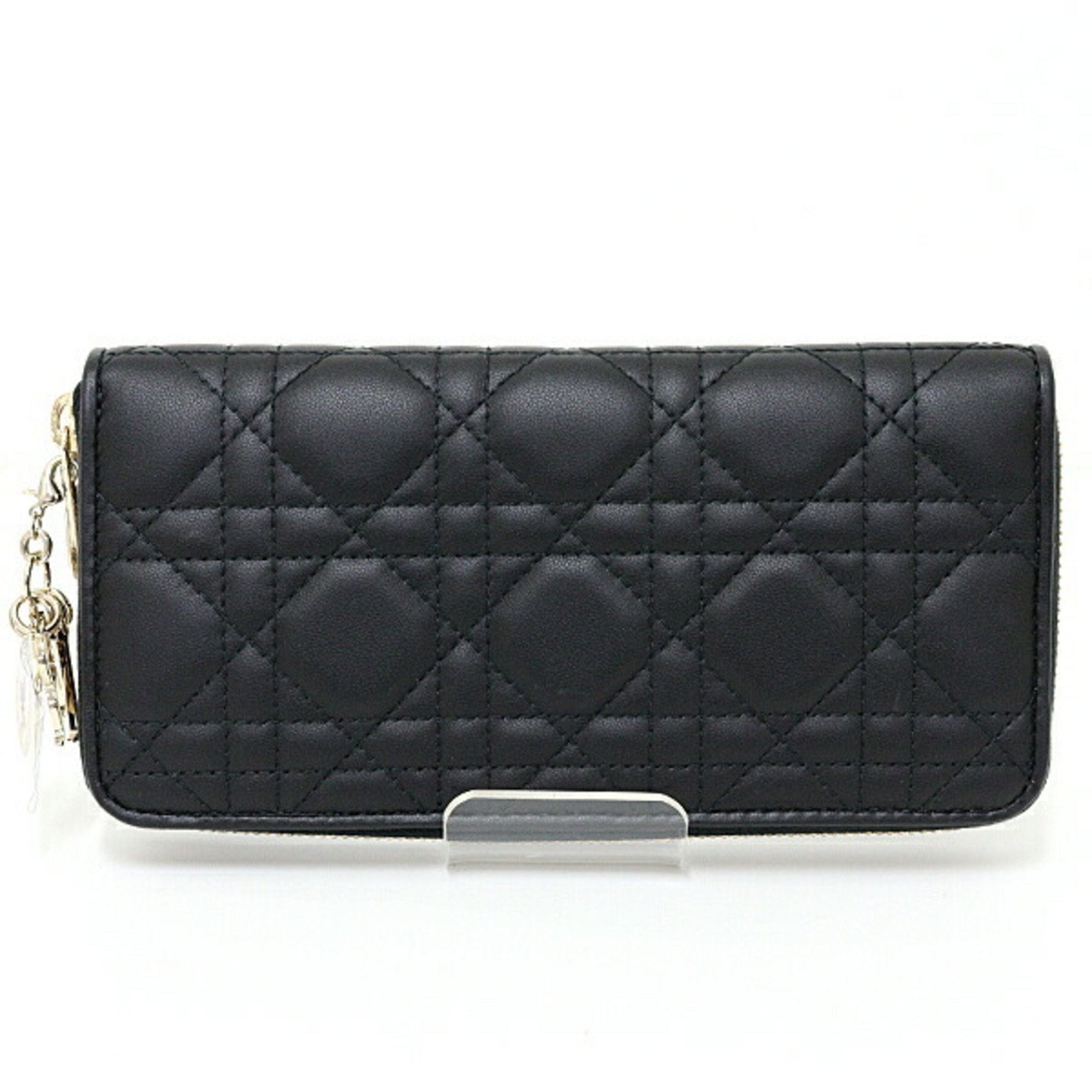 Christian Dior Black Leather Long Wallet (Bi-Fold) (Pre-Owned)