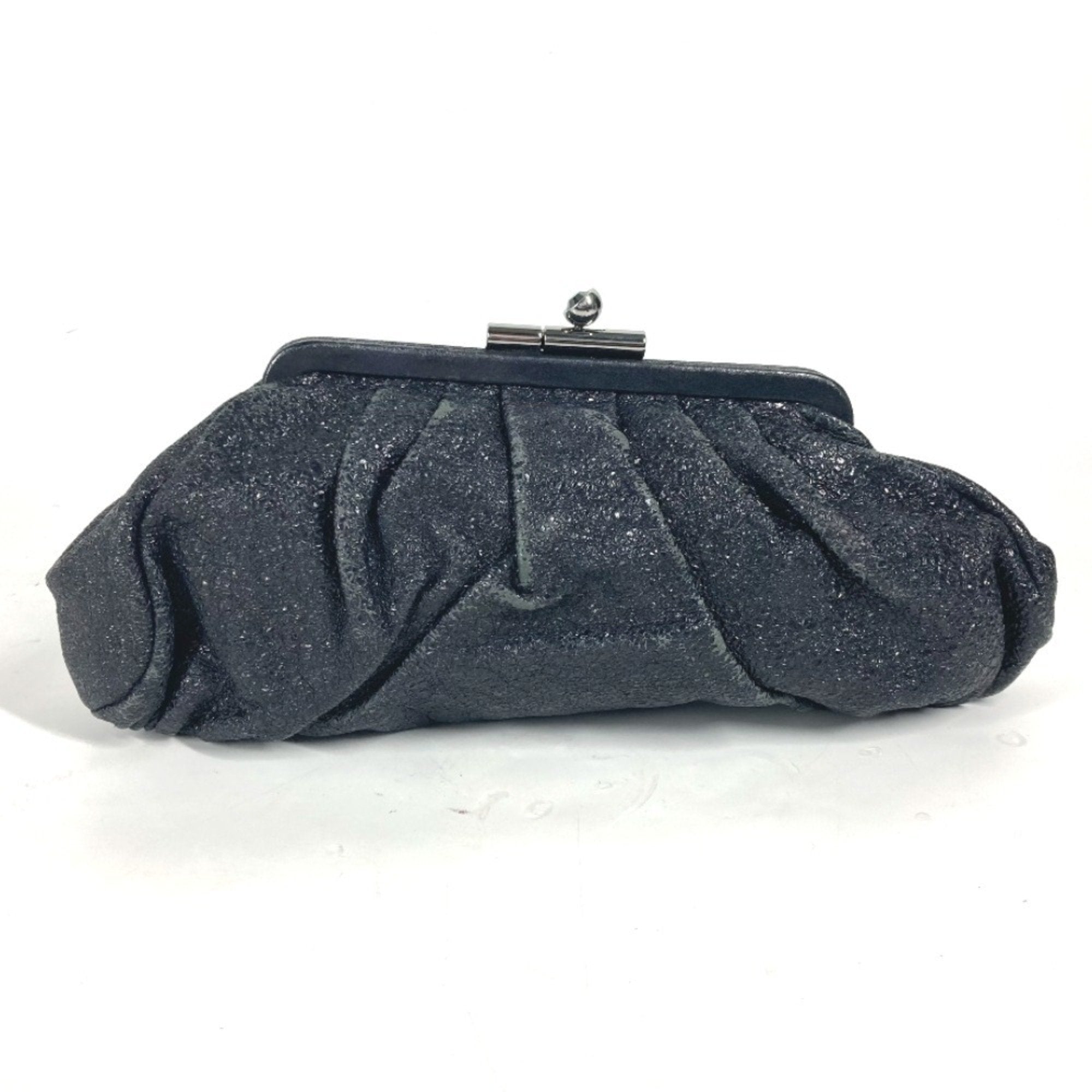 Chanel Dark Navy Leather Clutch Bag Pouch (Pre-Owned)