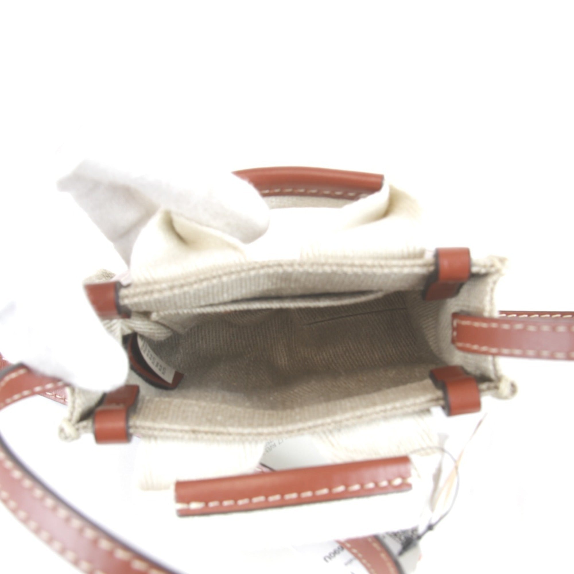 Chloé Beige Linen Cotton Leather Tote Bag (Pre-Owned)