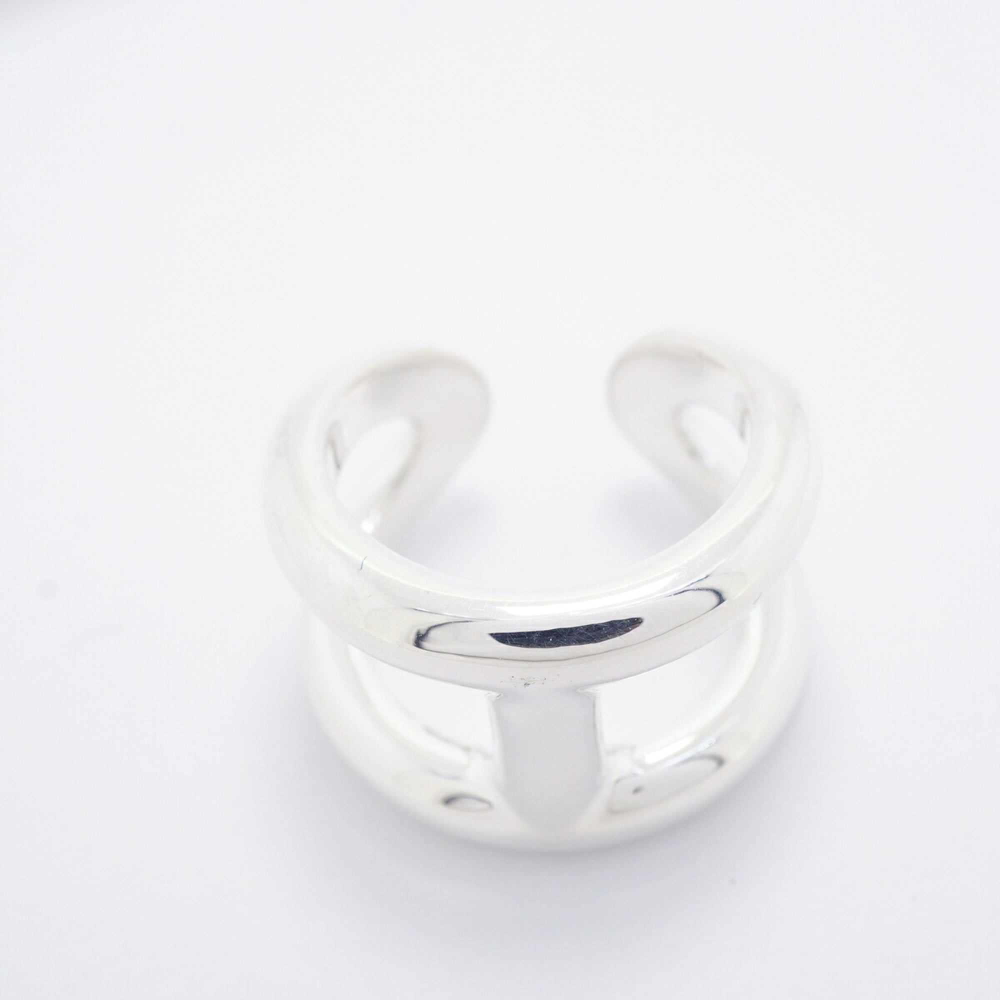 Hermes Silver 925 Band Ring (Pre-Owned)