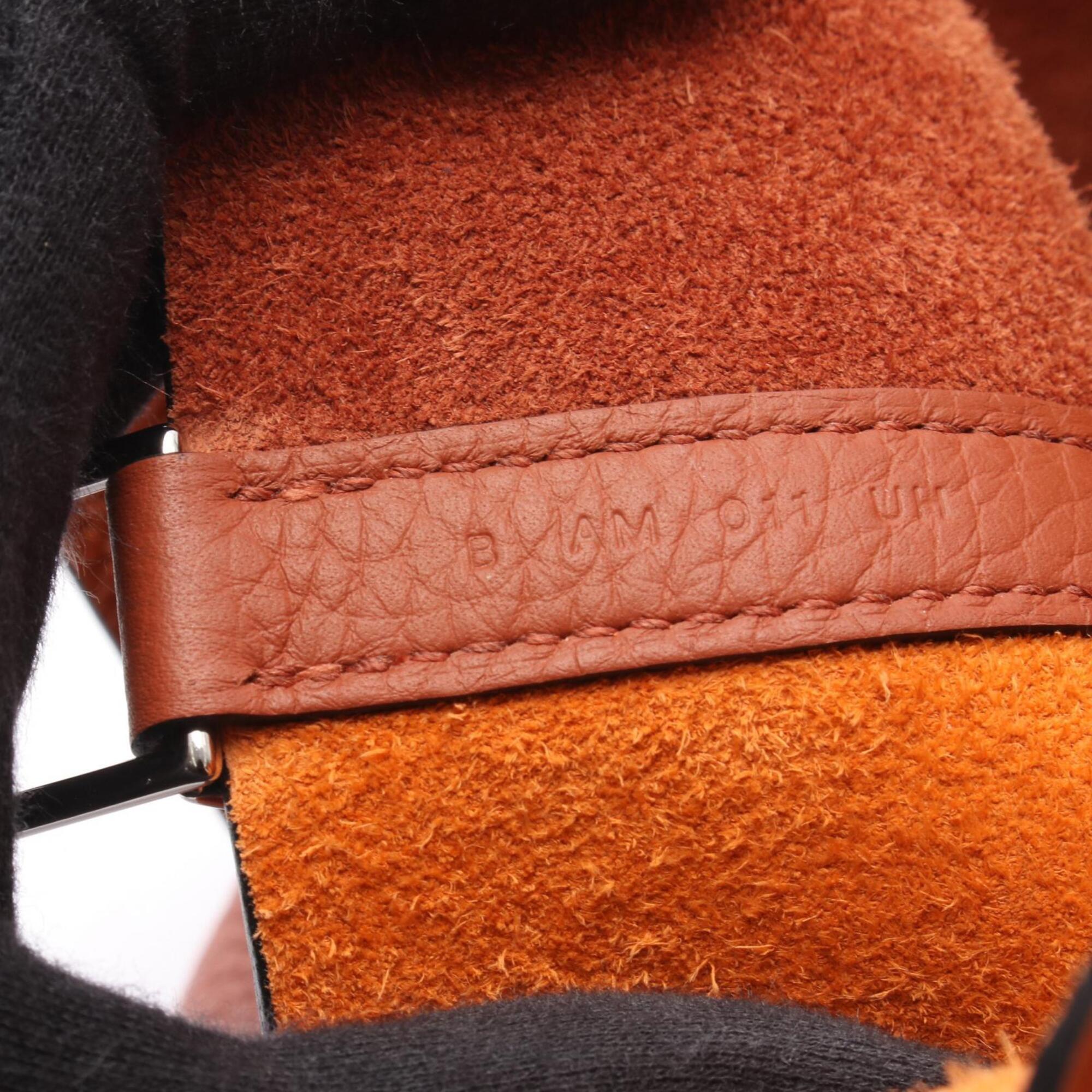 Hermes Bordeaux Brown Orange Taurillon Clemence Leather Handbag (Pre-Owned)