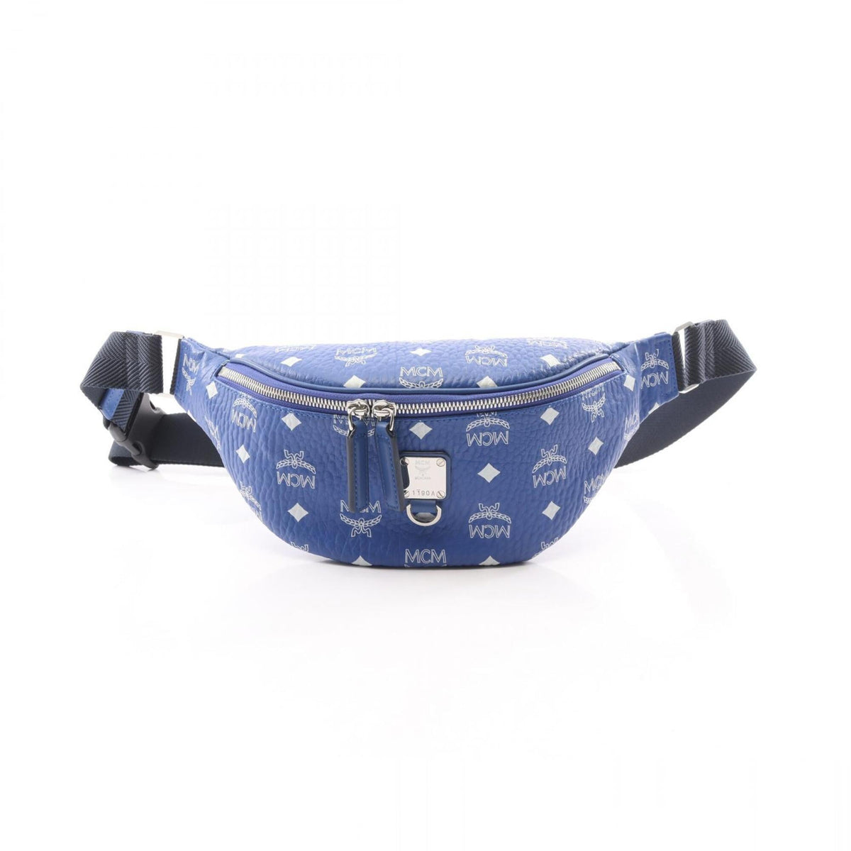Mcm Blue Coated Canvas Leather Fanny Pack (Pre-Owned)