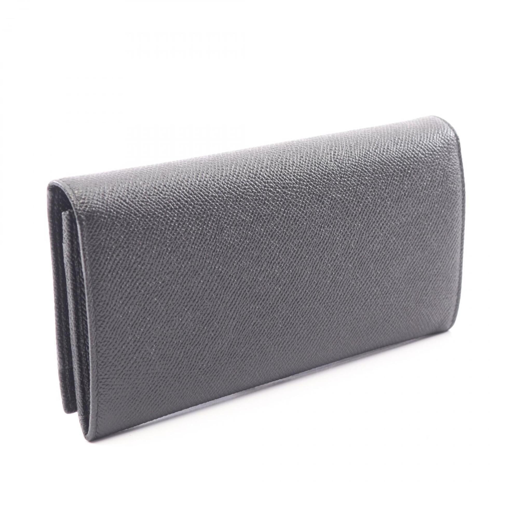 Bvlgari Black Leather Long Wallet (Bi-Fold) (Pre-Owned)
